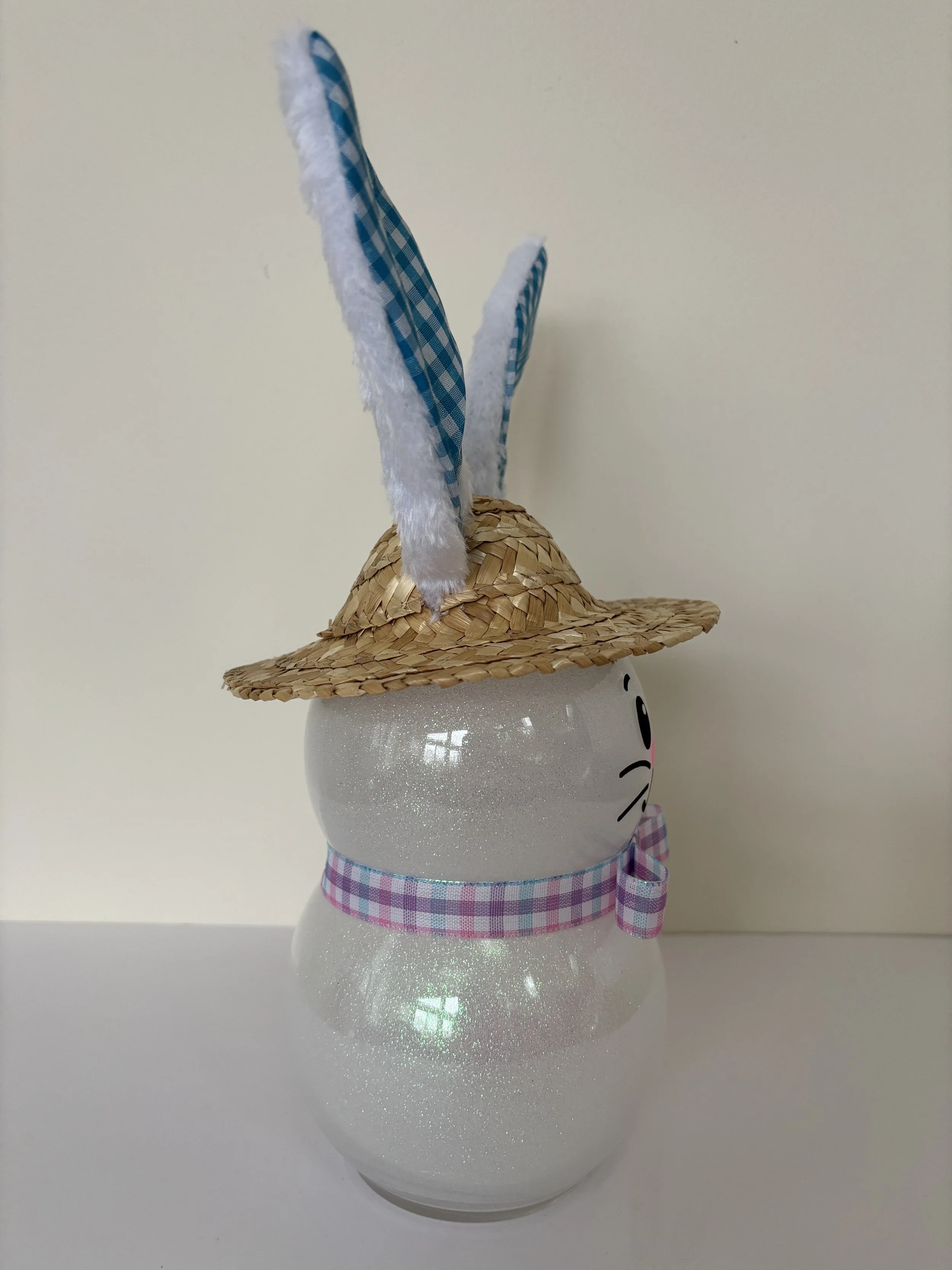 Easter Bunny Blue Gingham Ears Right Side.JPG