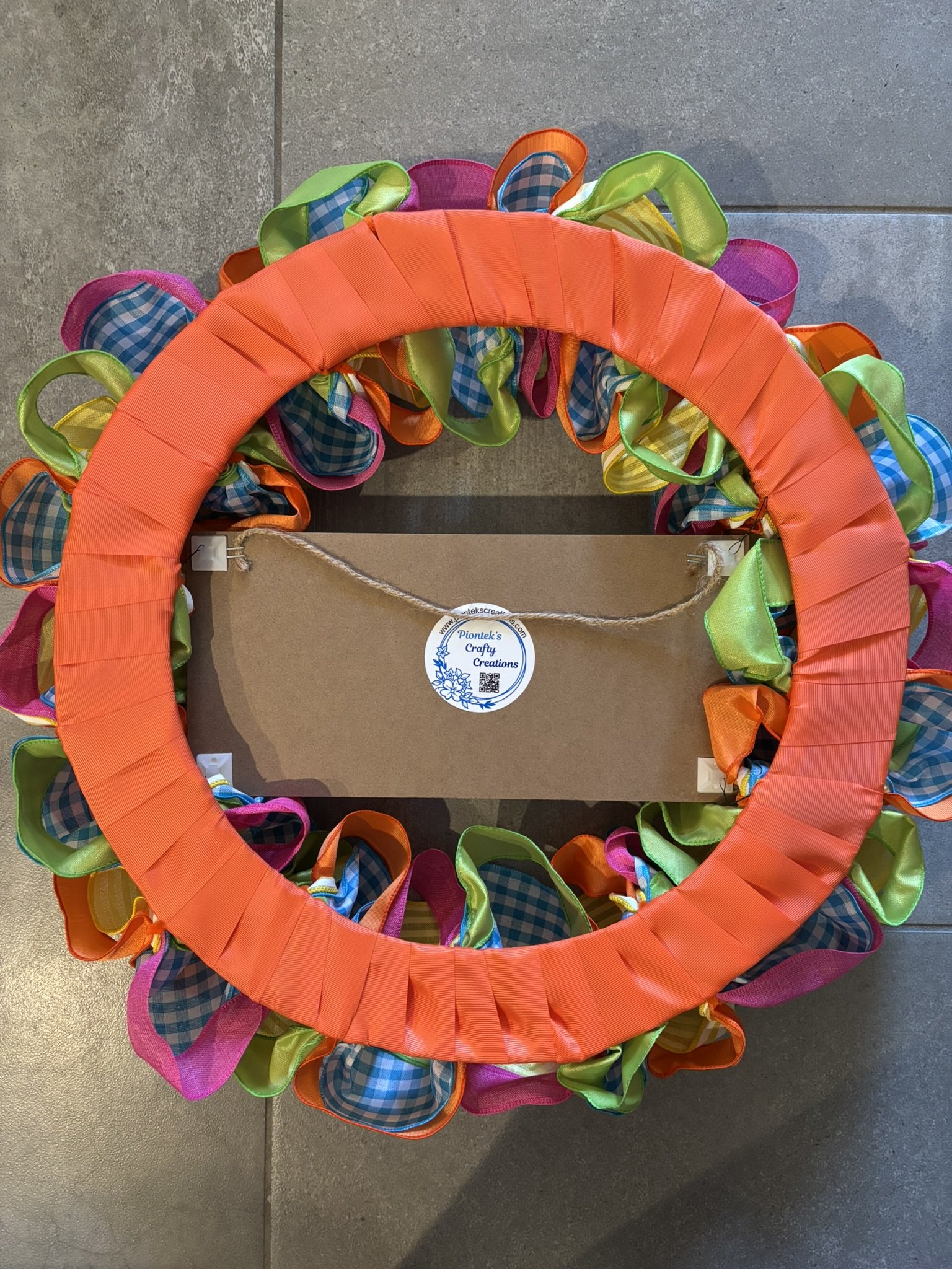 Don't Worry Beach Happy Ribbon Wreath Back.JPEG