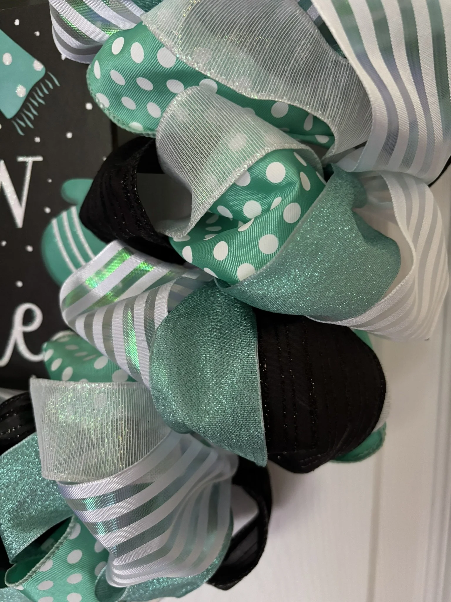 There's Snow Place Like Home Ribbon Wreath Zoom View.JPEG