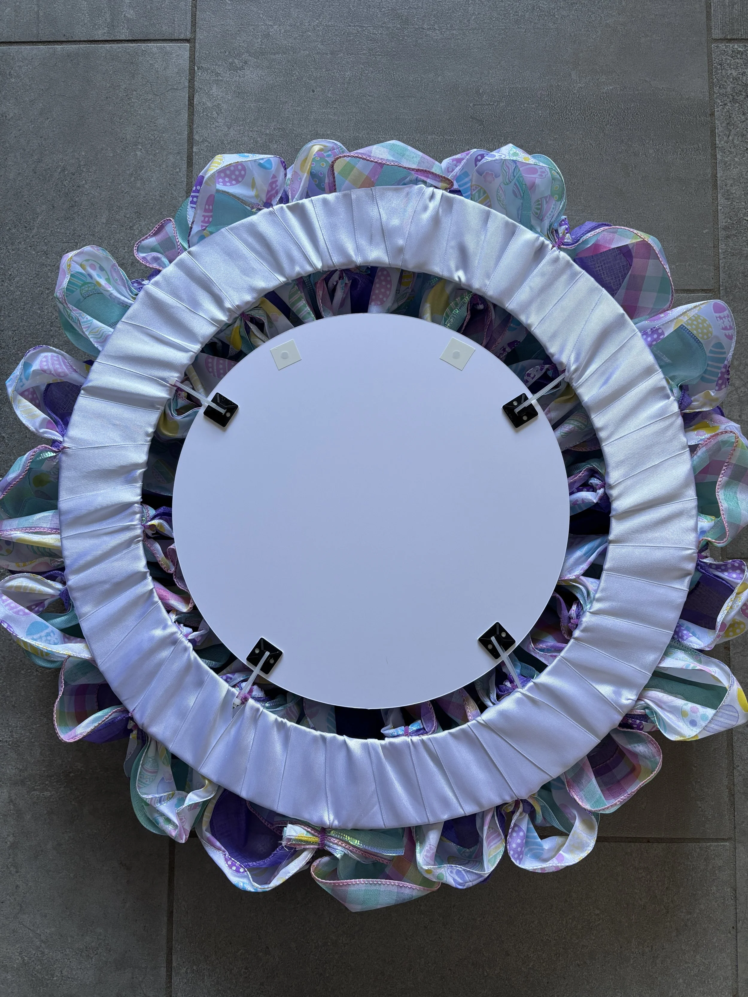 He is Risen Ribbon Wreath with East Eggs Back View.JPG