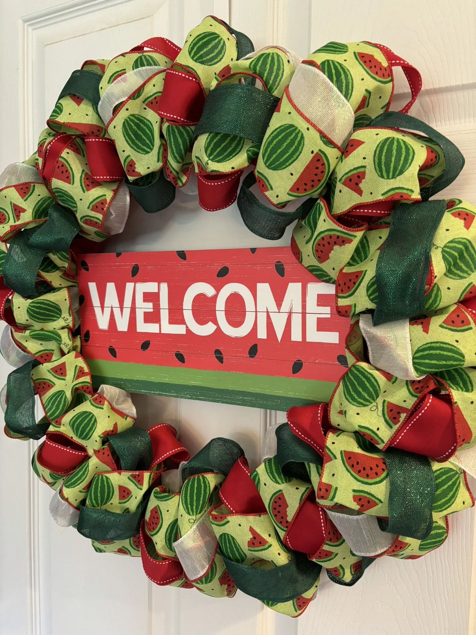 Watermelon Welcome Ribbon Wreath Right Side.JPEG