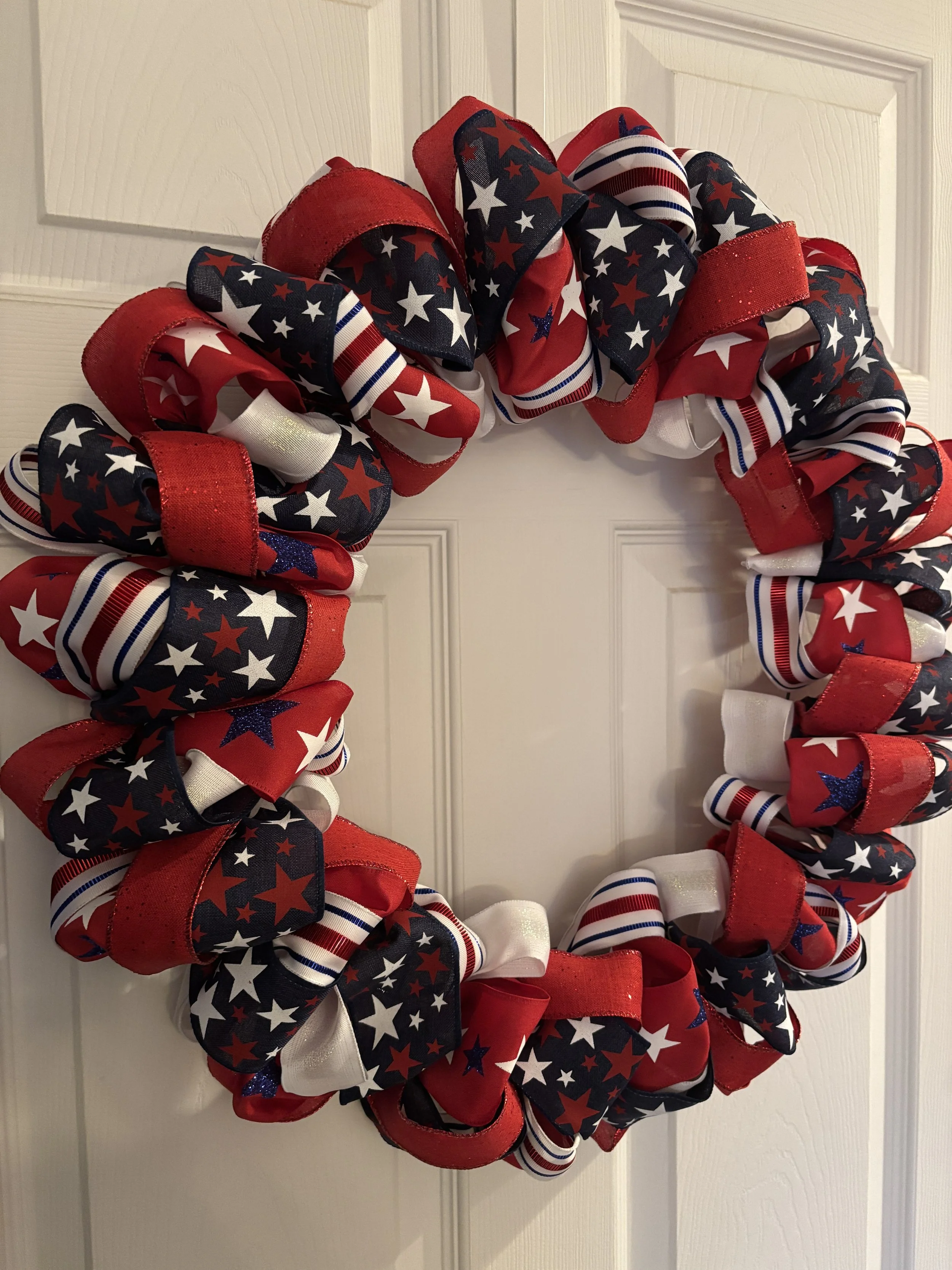 Sparkle Red White and Blue Ribbon Wreath Left.JPG