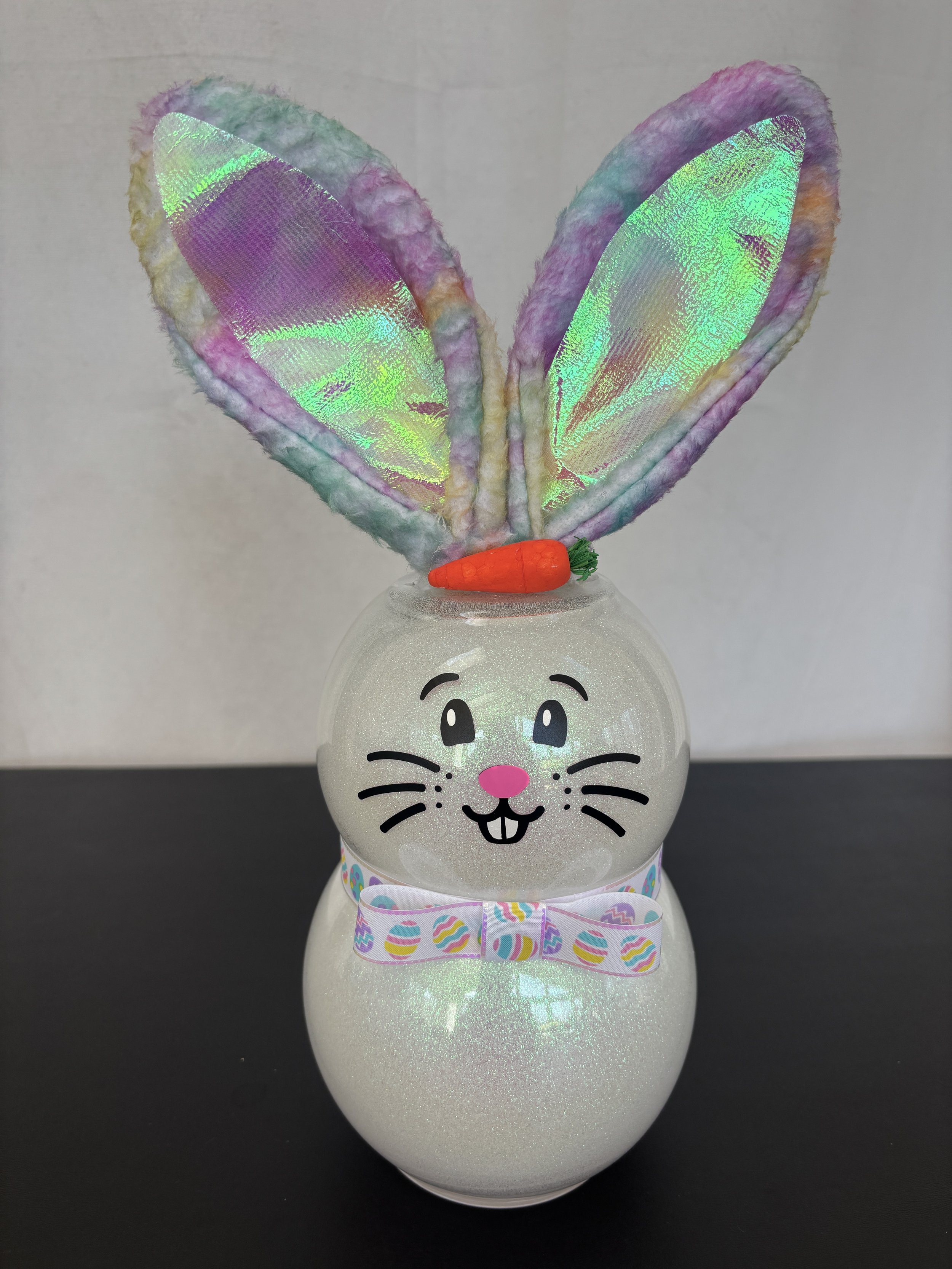 Easter Bunny with Iridescent Ears and Carrot on Head.JPG