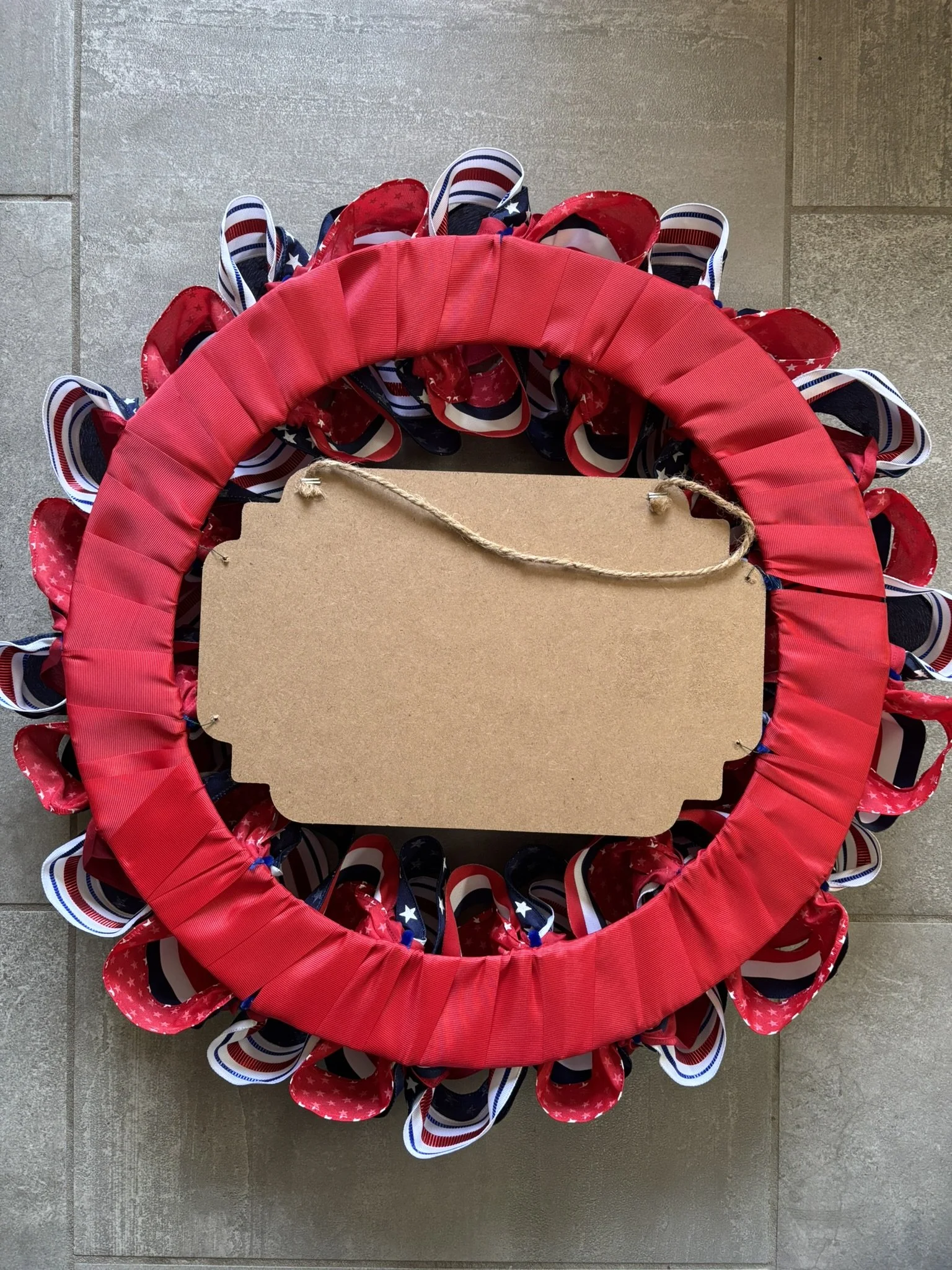 God Bless America Stars and Stripes Ribbon Wreath Back.JPEG