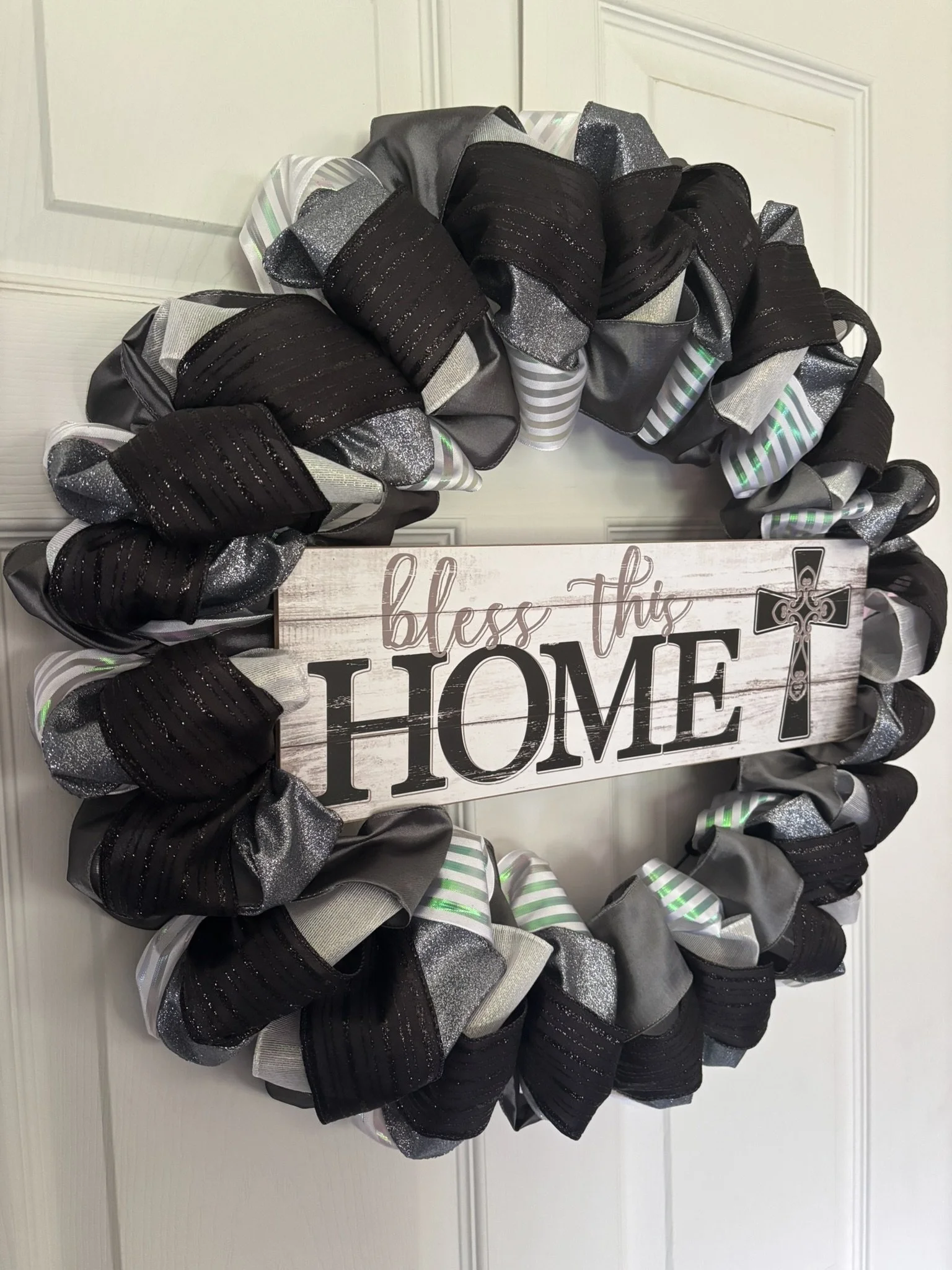 Bless This Home Ribbon Wreath Left Side.JPEG