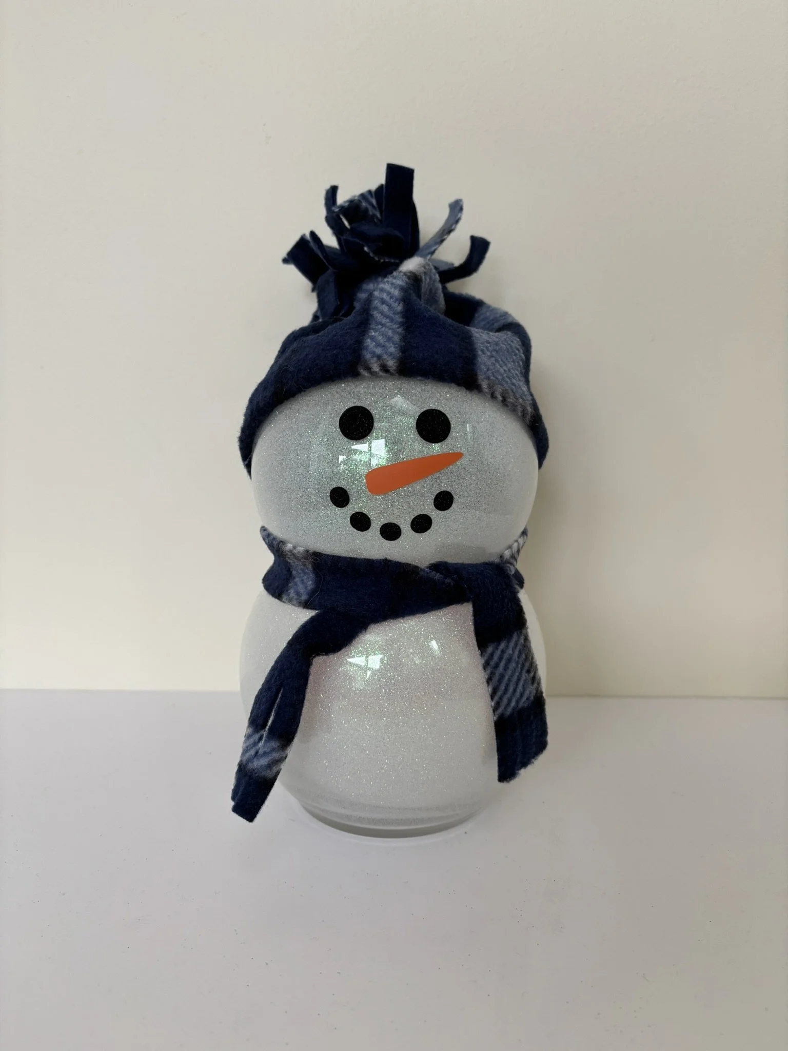 Snowman with Navy Plaid Hat Front.JPEG