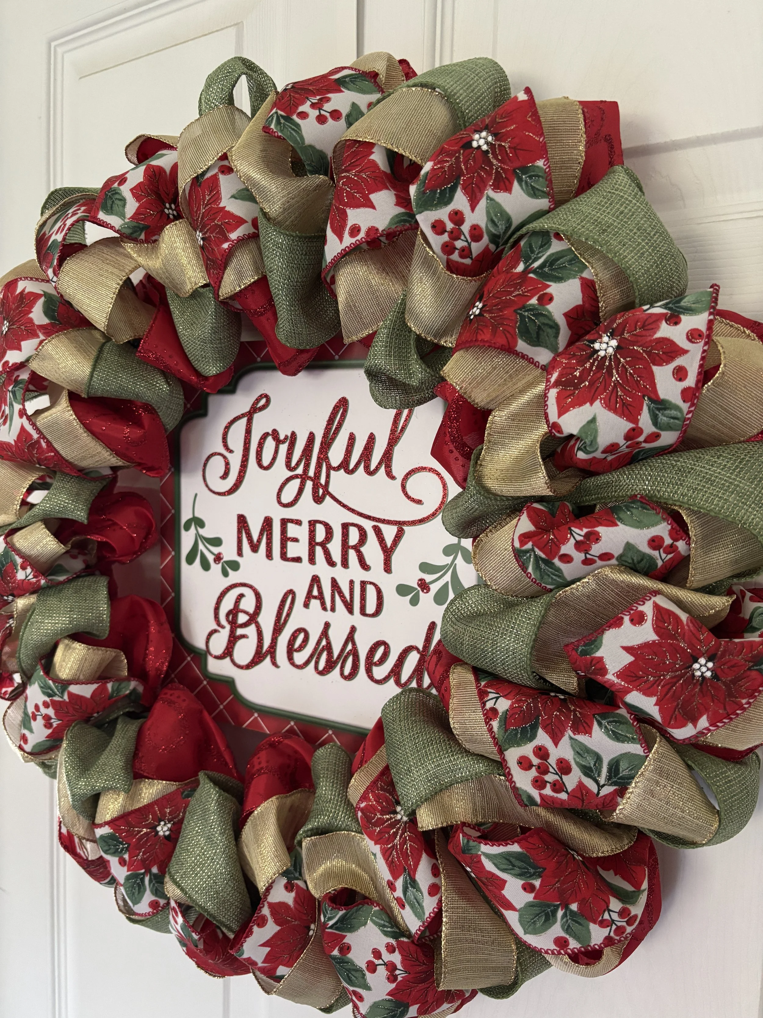 Joyful Red, Green, Gold Ribbon Wreath 3.JPG