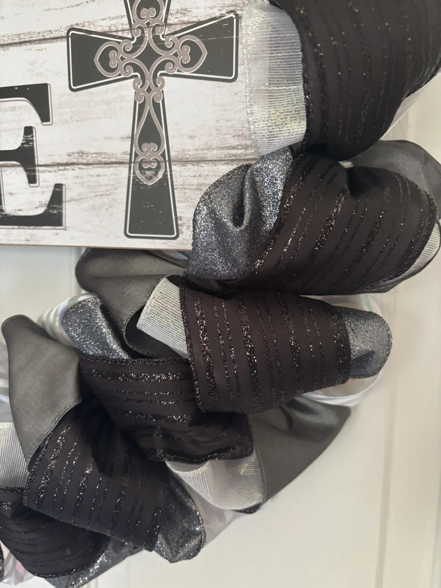 Bless This Home Ribbon Wreath Zoom View.JPEG