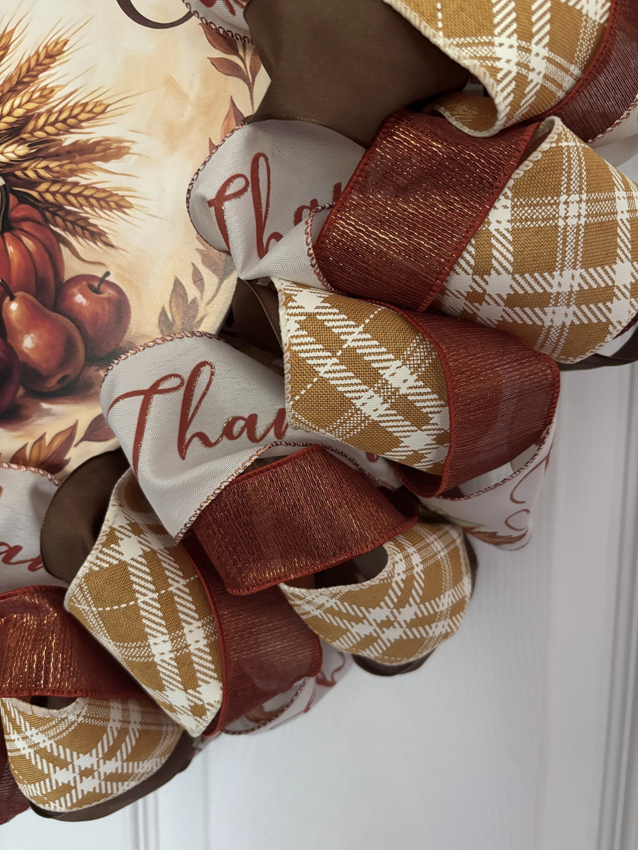 Give Thanks Cornucopia Ribbon Wreath Zoom View.JPG