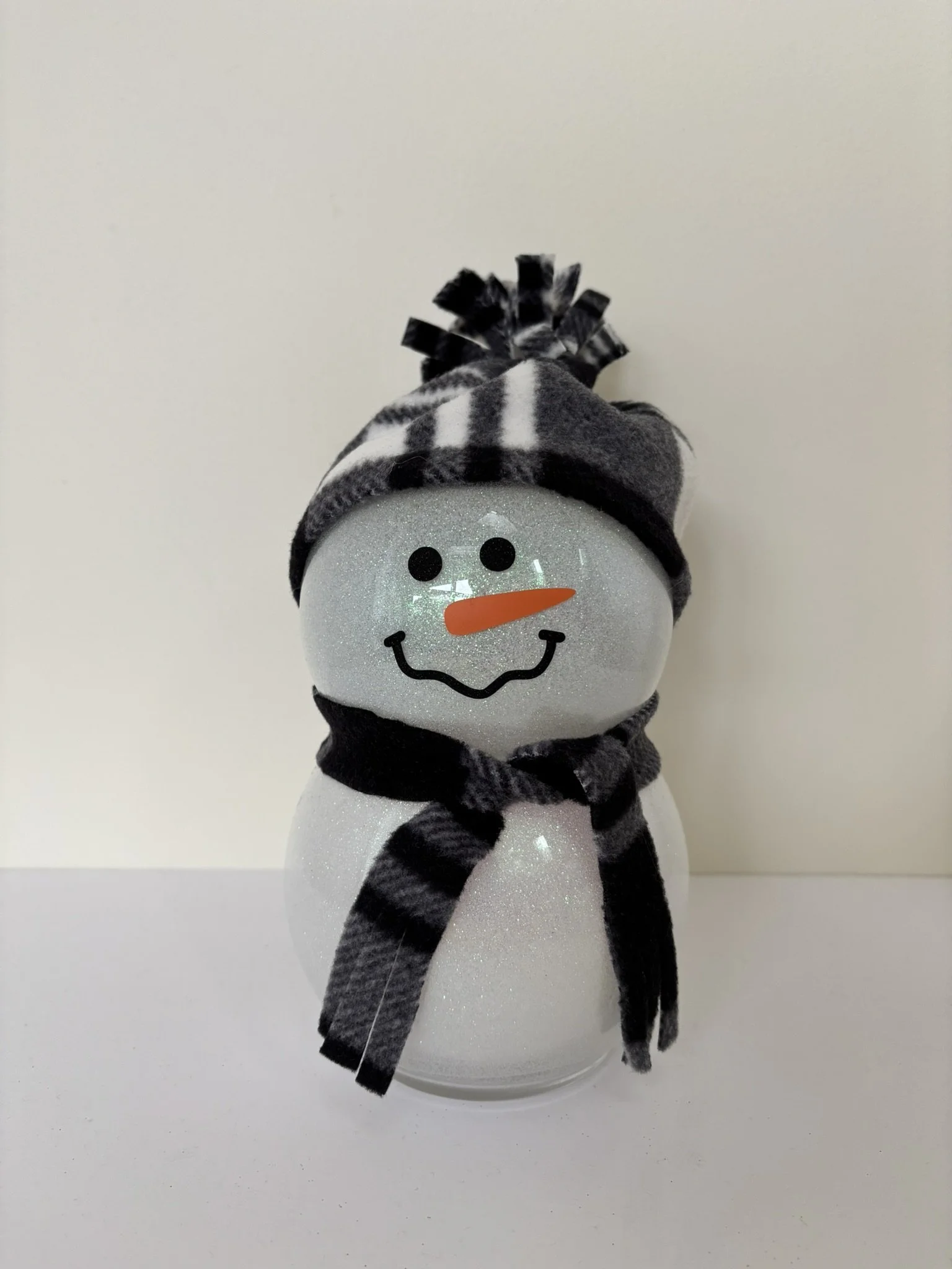 Snowman with Black and White Plaid Hat Front.JPEG