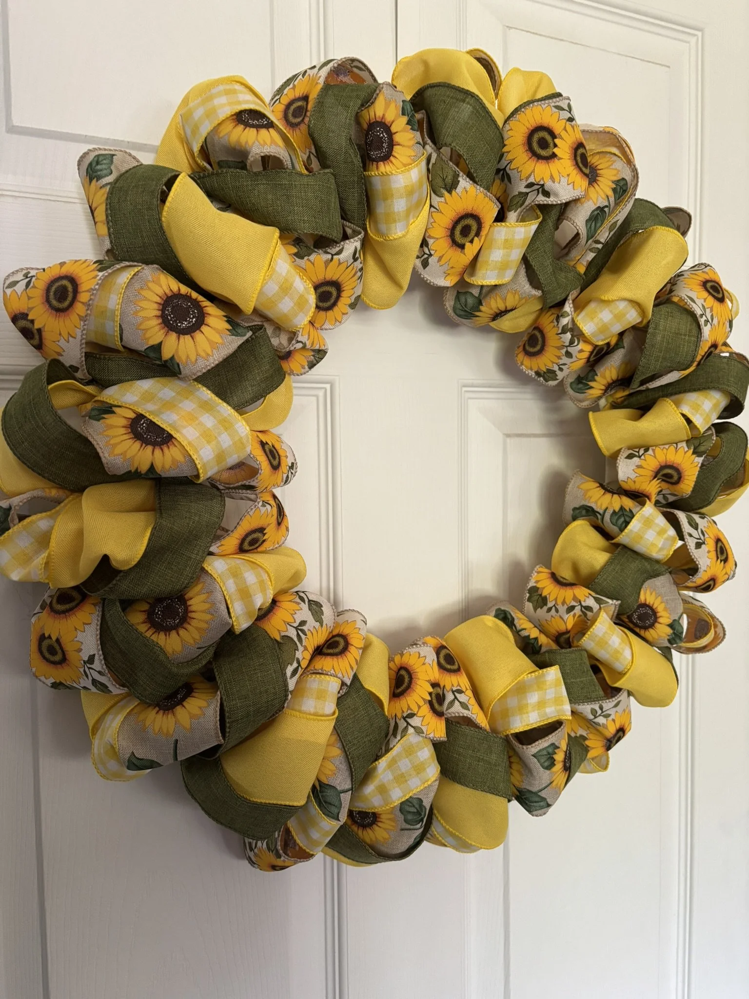 Sunflowers All Around Ribbon Wreath Left Side.JPEG