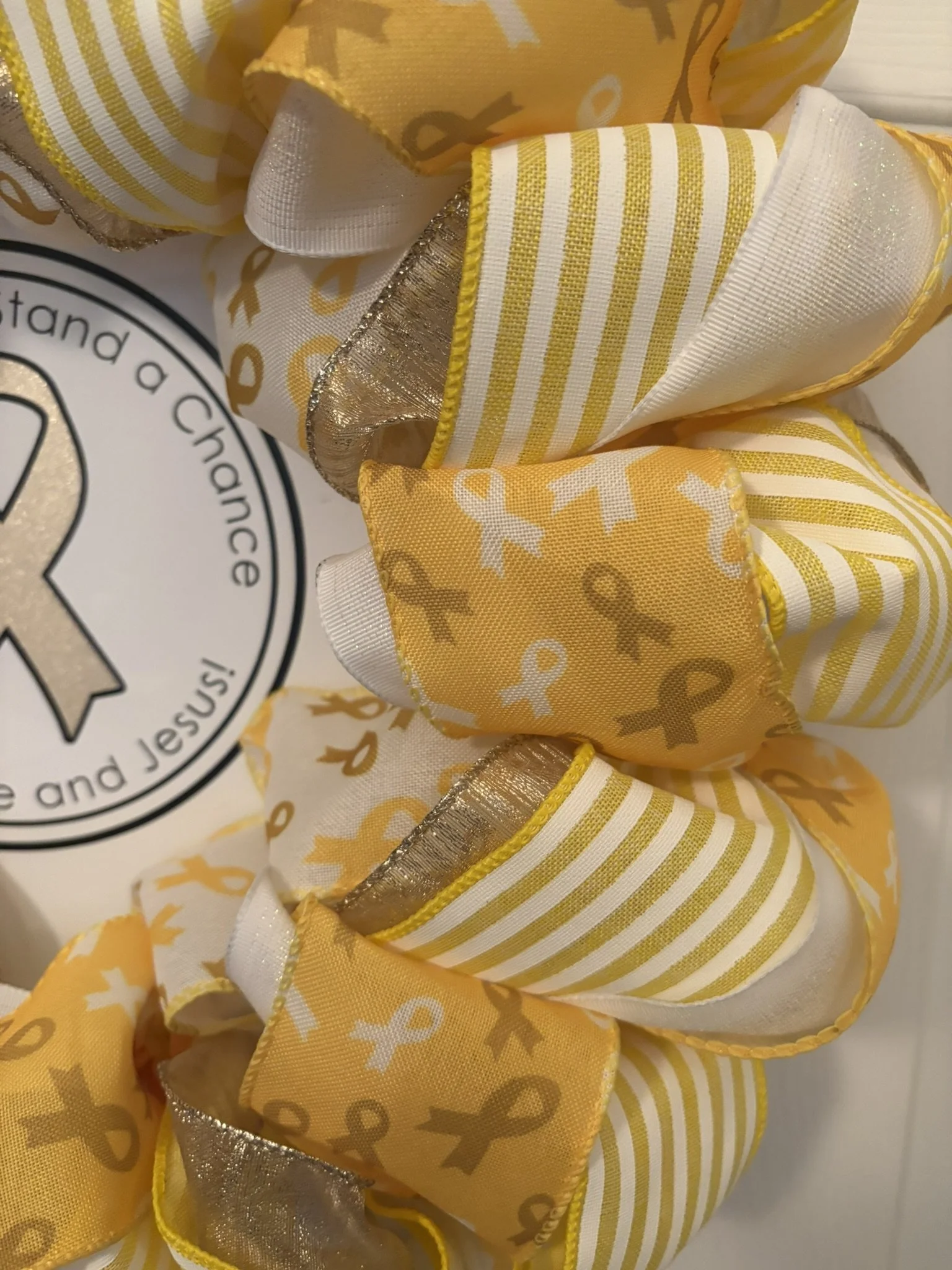 Cancer Doesn't Stand a Chance Ribbon Wreath Zoom View.JPEG
