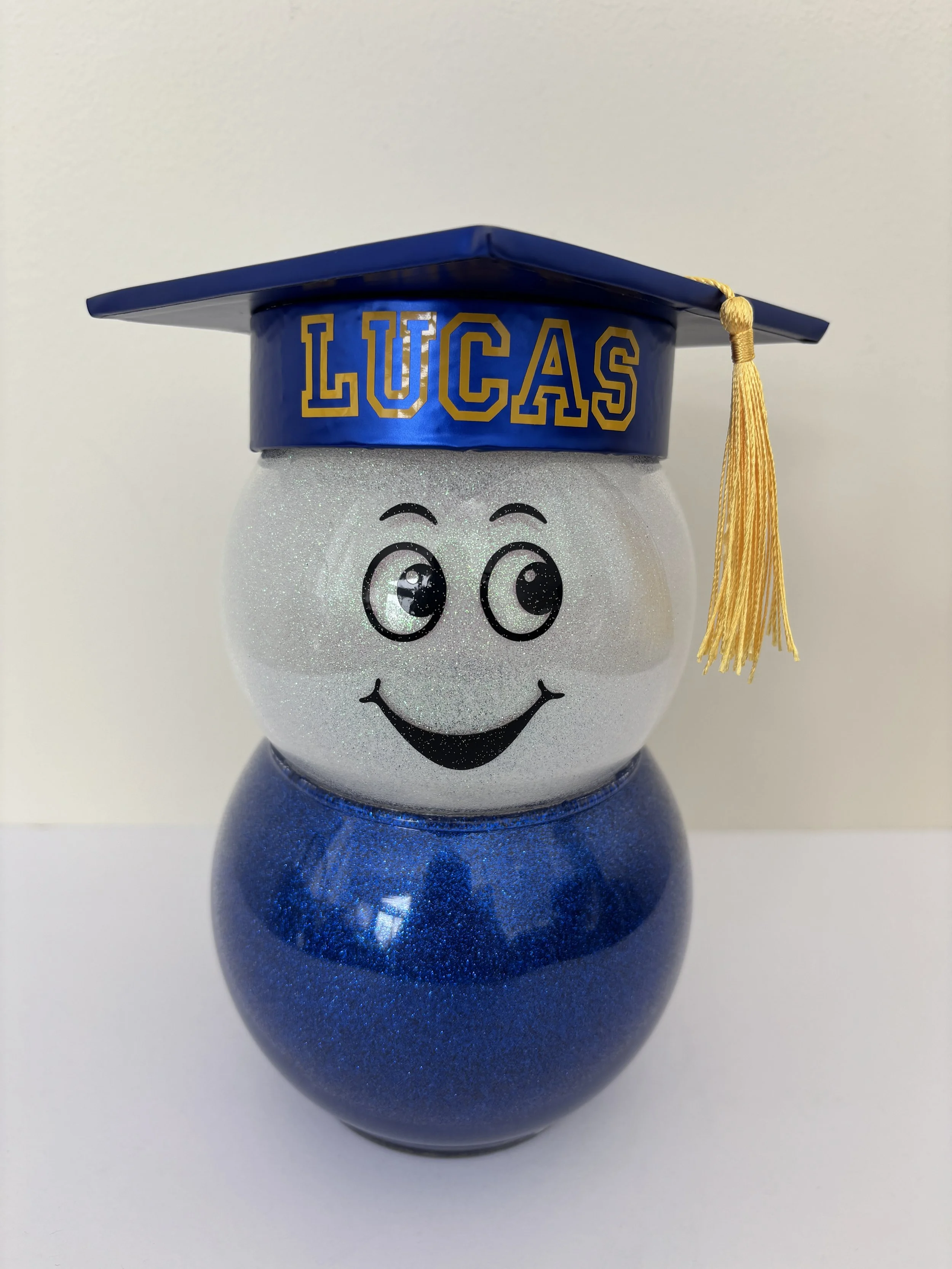 Custom Graduate Glitter Figurine (Blue Bottom & Cap)
