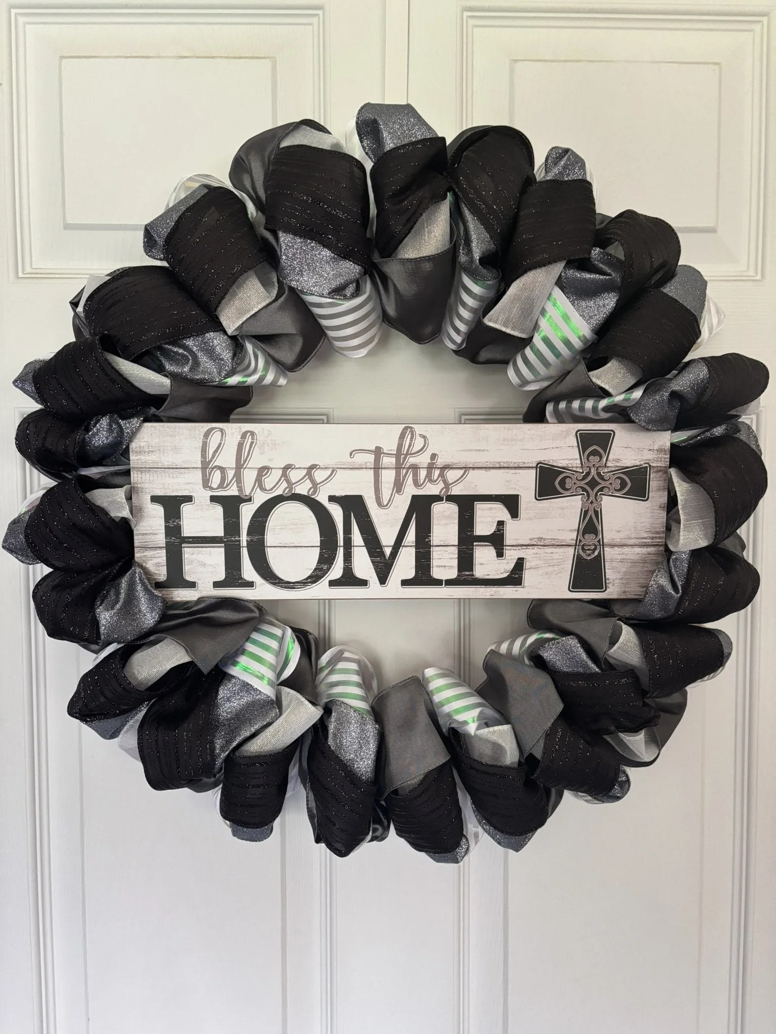 Bless This Home 22 Inch Ribbon Wreath