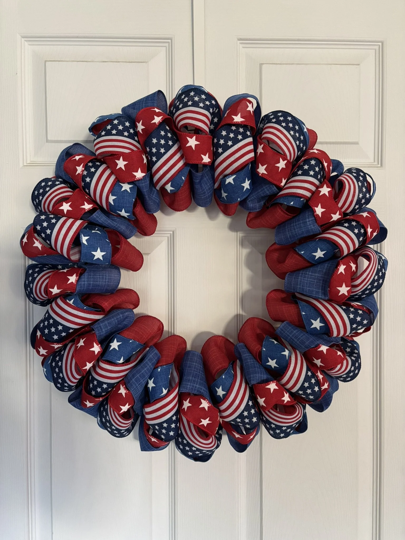 Red White and Blue Stars Ribbon Wreath Front.JPEG