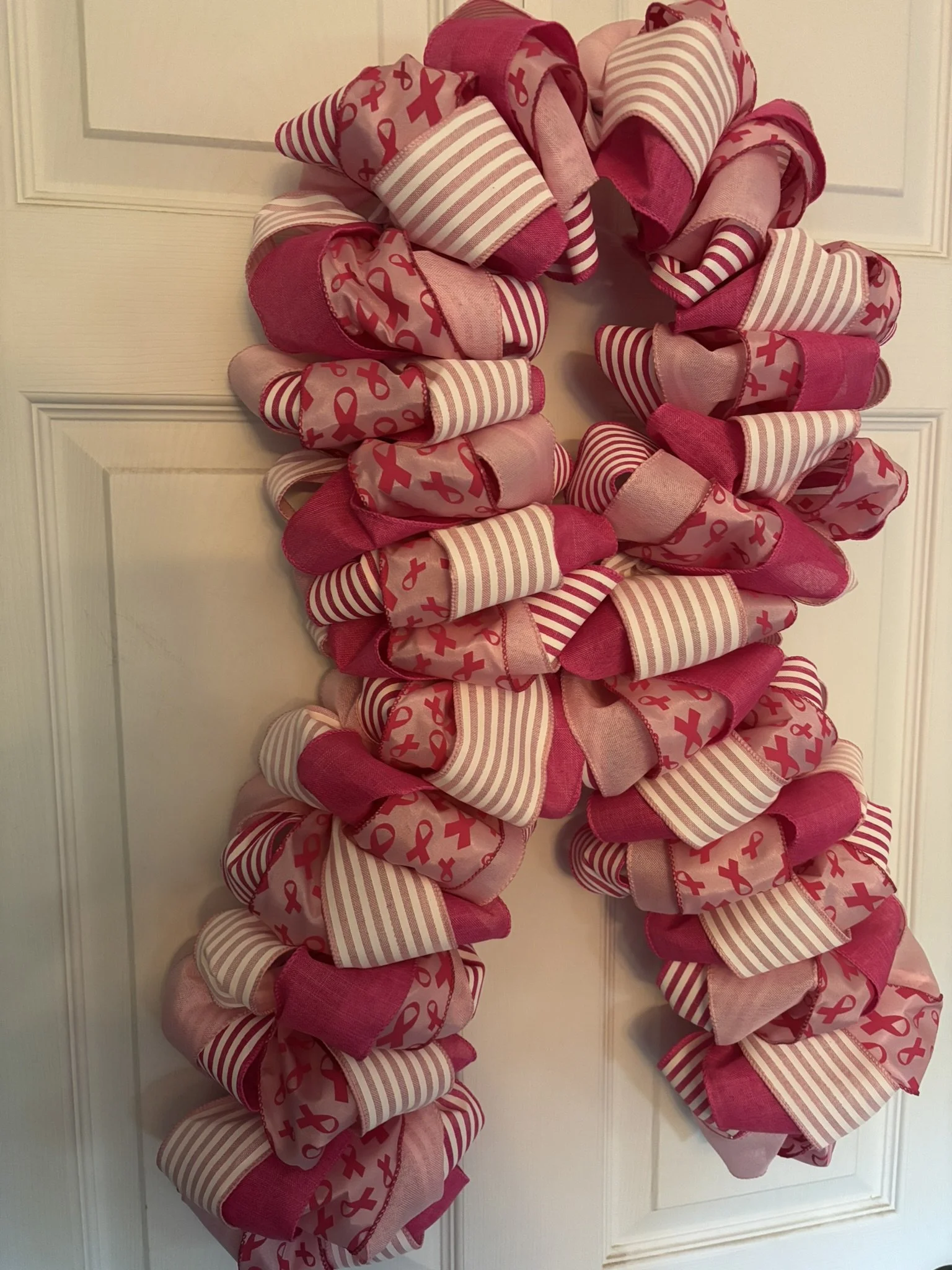 Breast Cancer Ribbon Shaped Wreath Left Side.JPEG