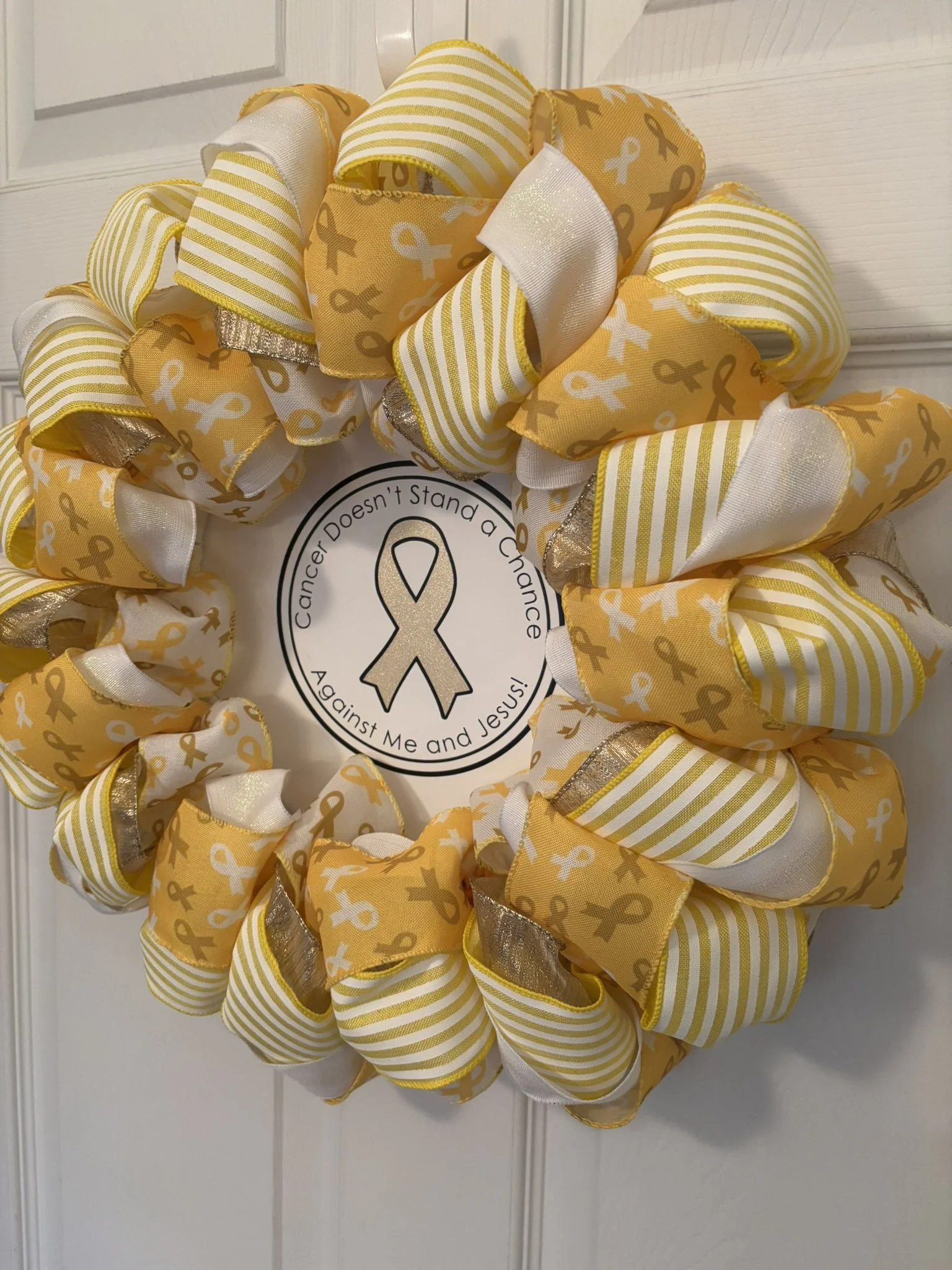 Cancer Doesn't Stand a Chance Ribbon Wreath Right Side.JPEG