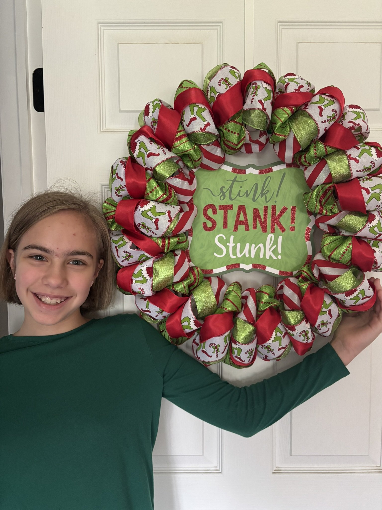 Stink Stank Stunk Green Monster Ribbon Wreath Front-Brianna.JPEG