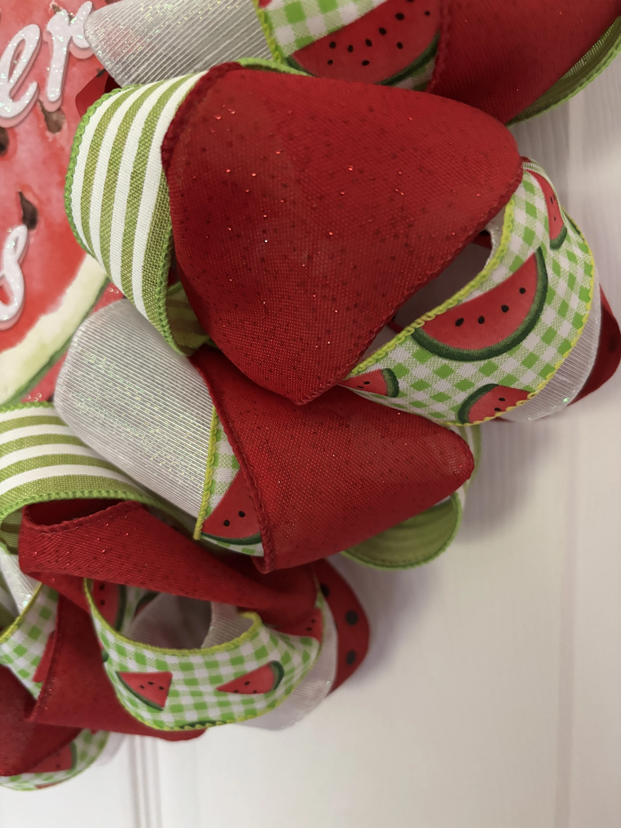 Summer Vibes Watermelon Ribbon Wreath Zoom View.JPG