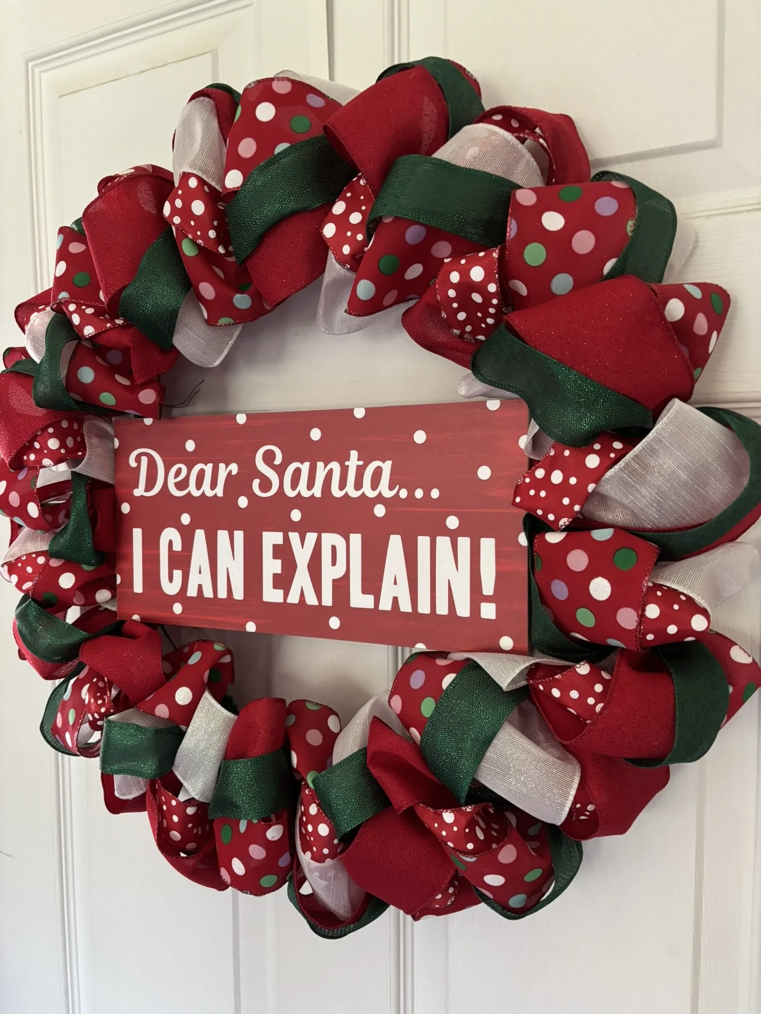 Dear Santa...I Can Explain Ribbon Wreath Right Side.JPEG