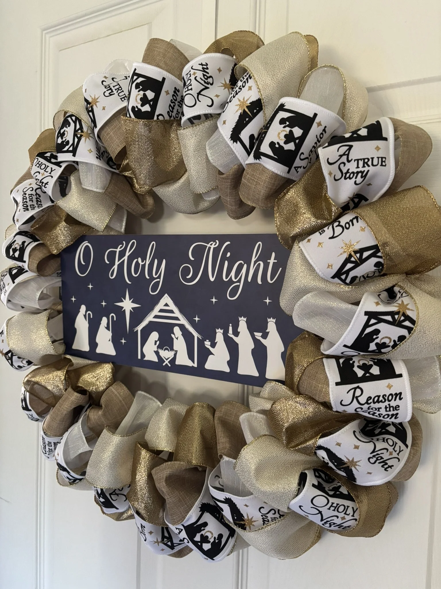 O Holy Night Nativity Ribbon Wreath Right Side.JPEG