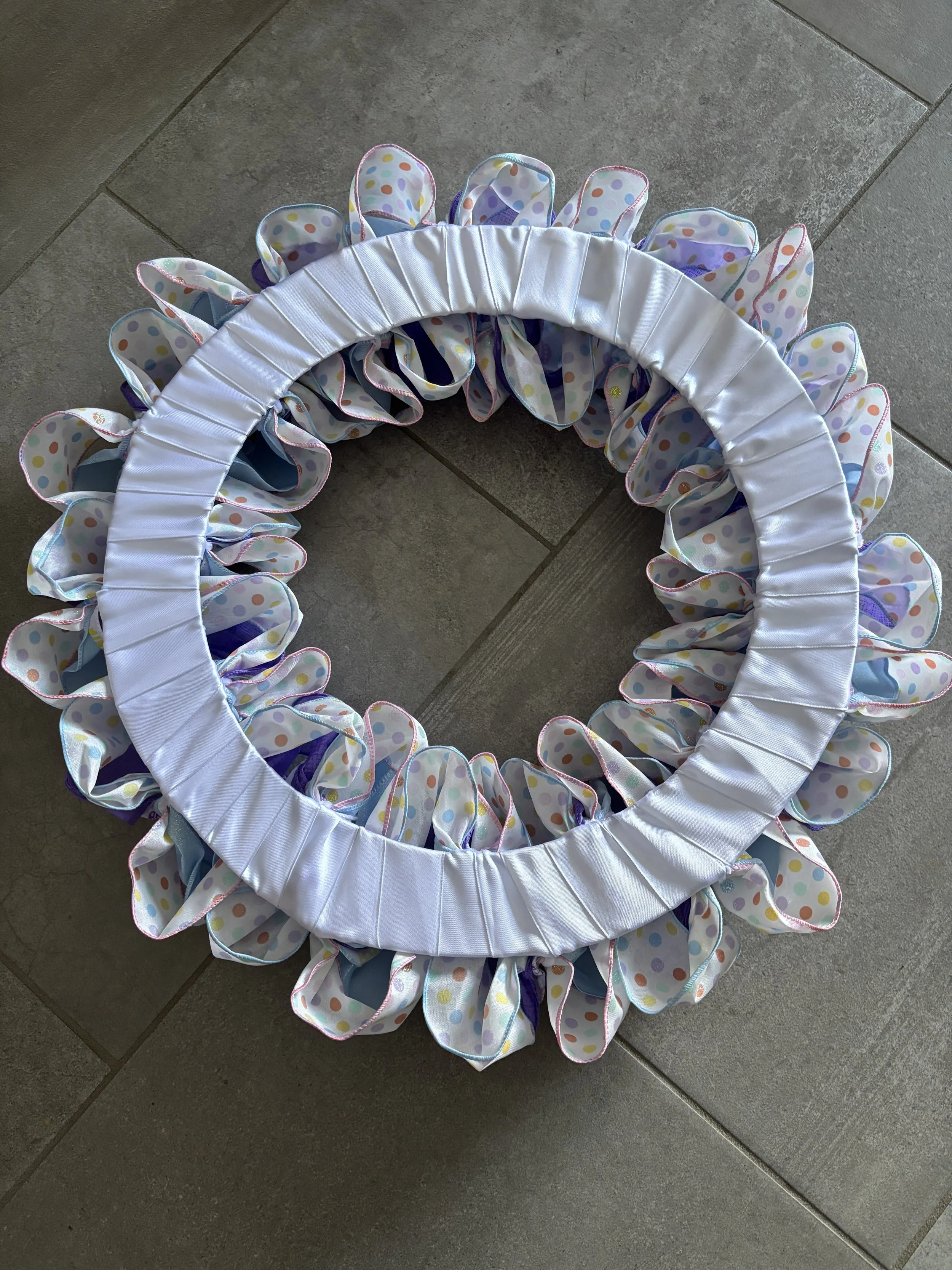 White, Purple Blue with Easter Eggs Ribbon Wreath Back View.JPG
