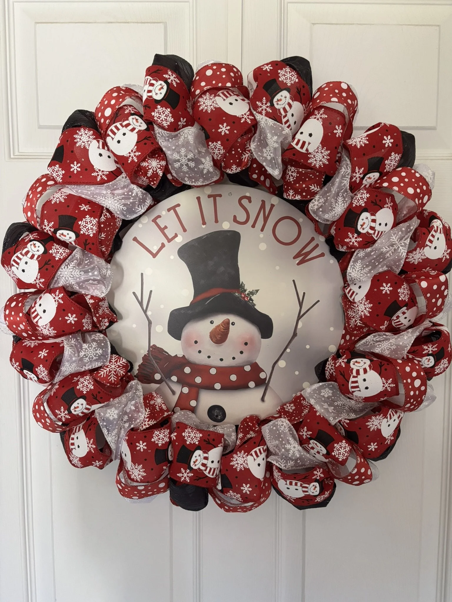 Let It Snow Snowman Wreath