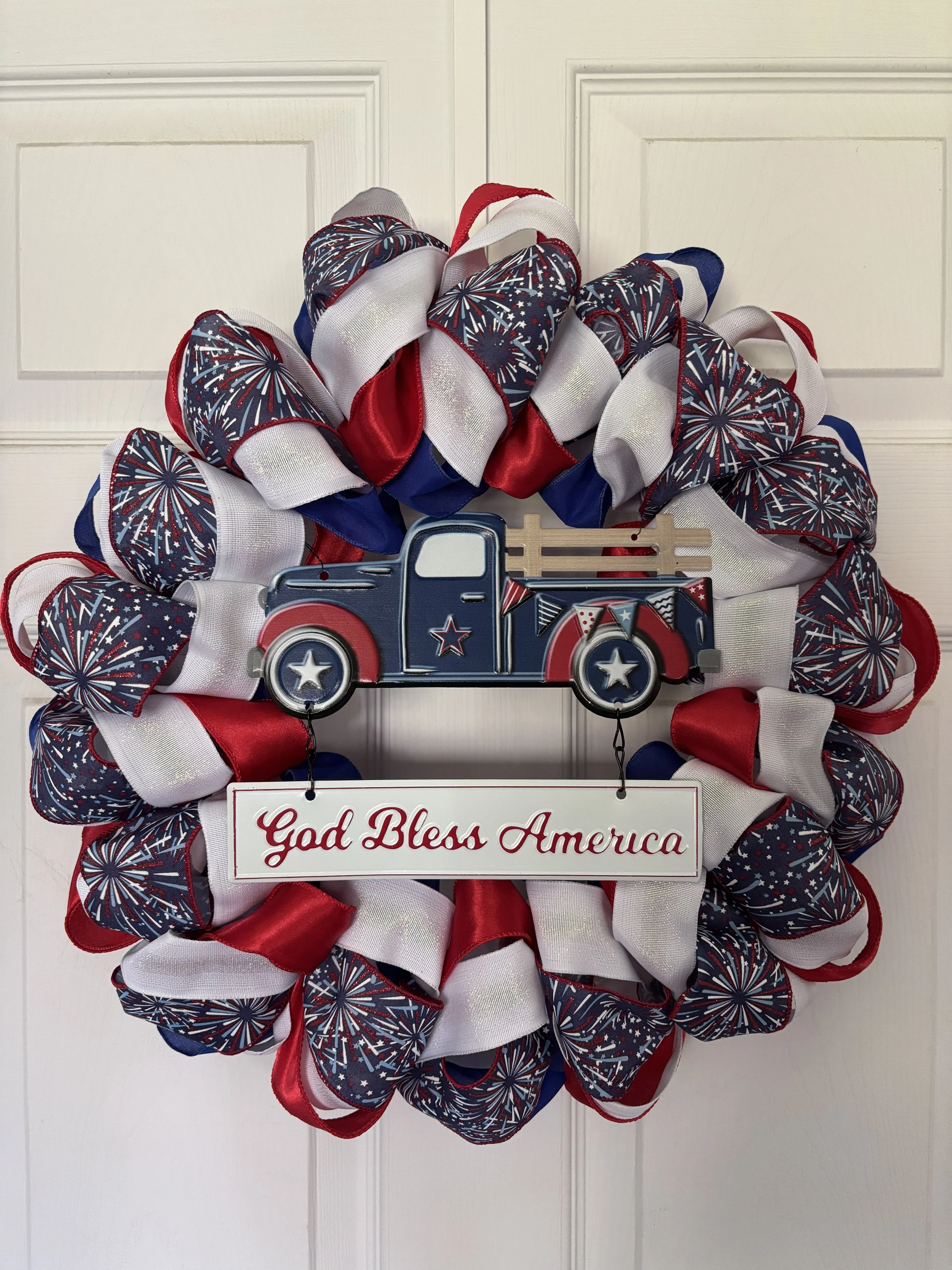 God Bless America Blue Truck and Fireworks Front.JPG