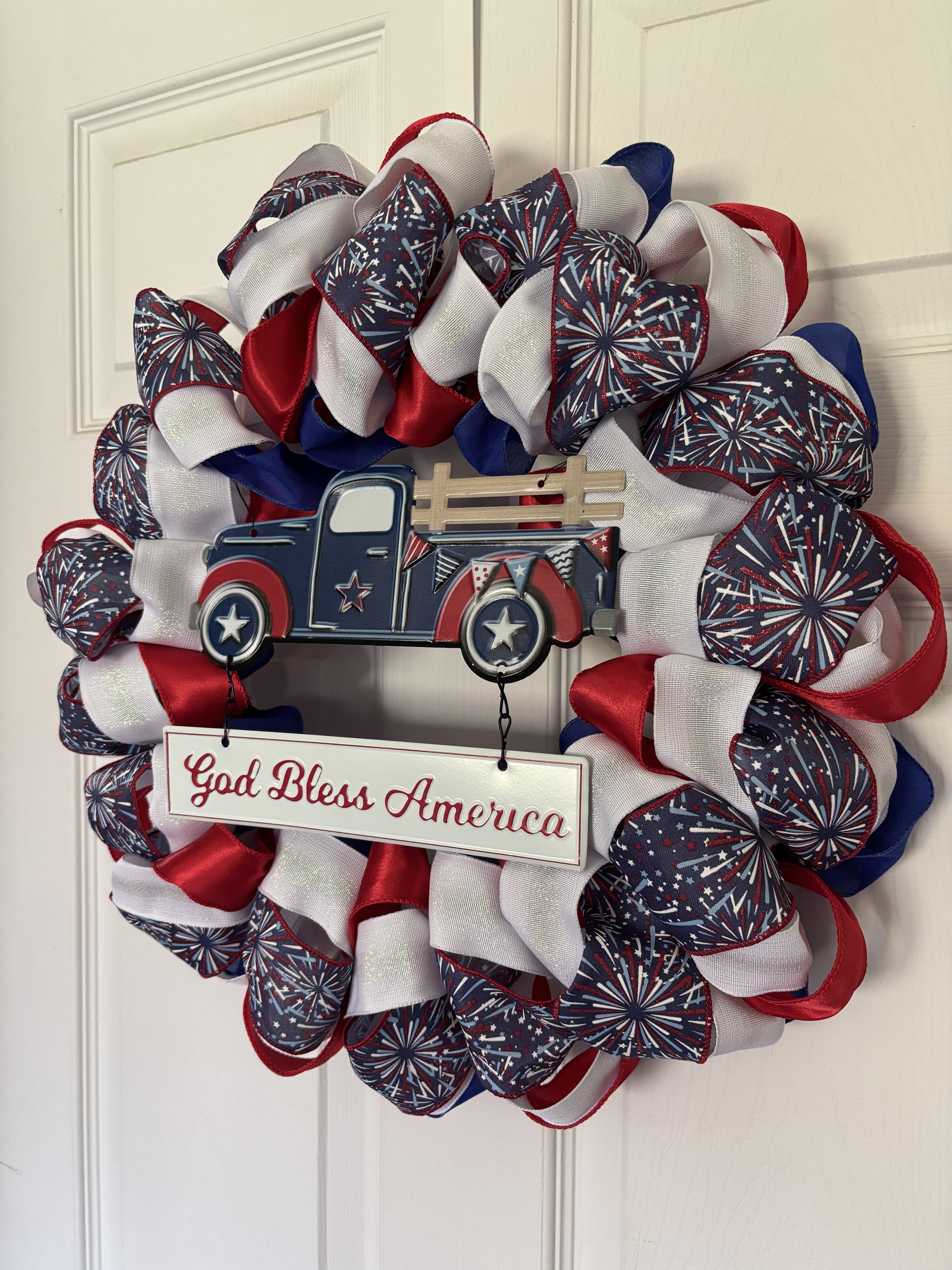 God Bless America Blue Truck and Fireworks Right Side.JPG