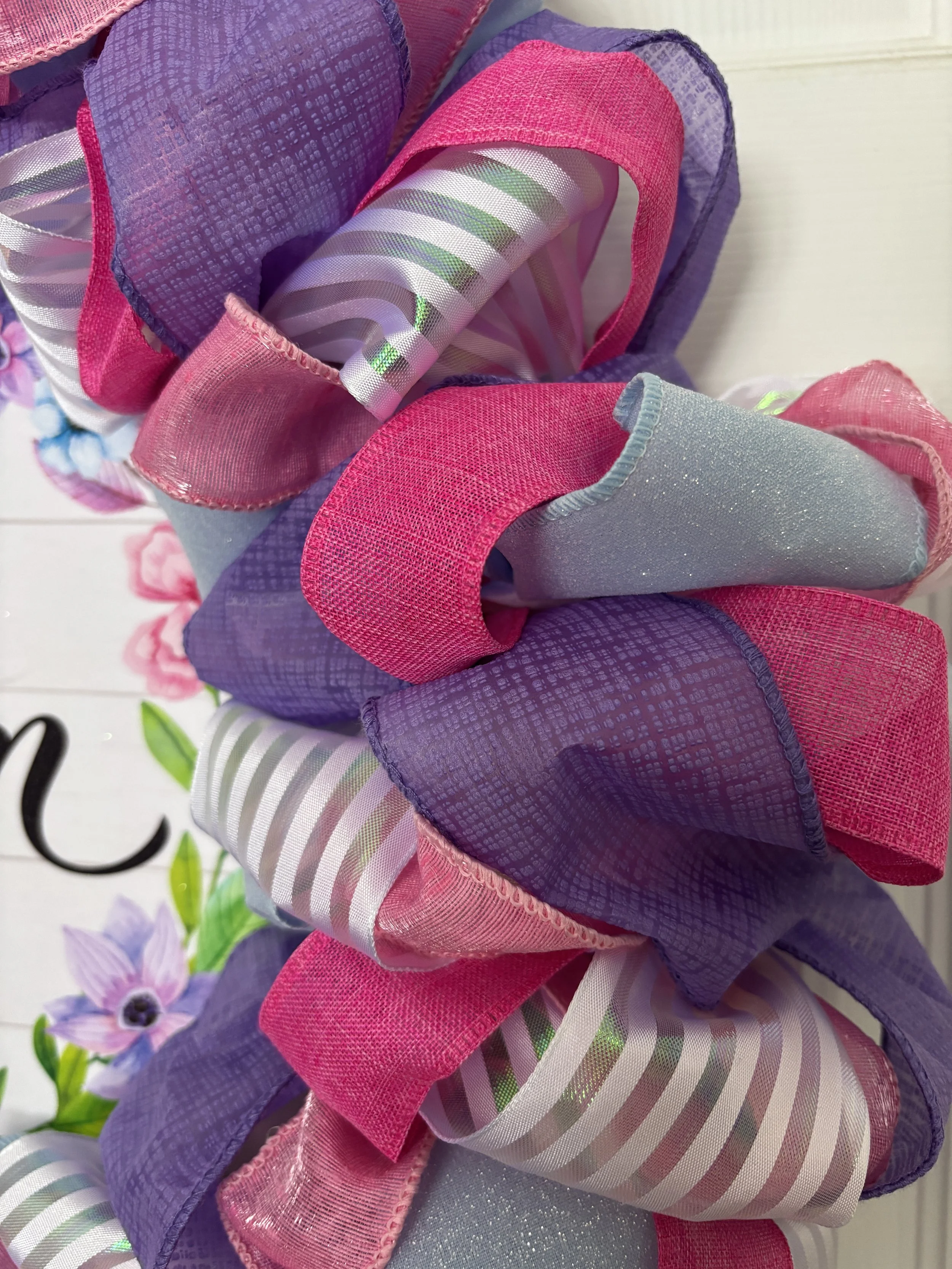 He is Risen Pink, Purple, Blue Wreath Zoom View.JPG