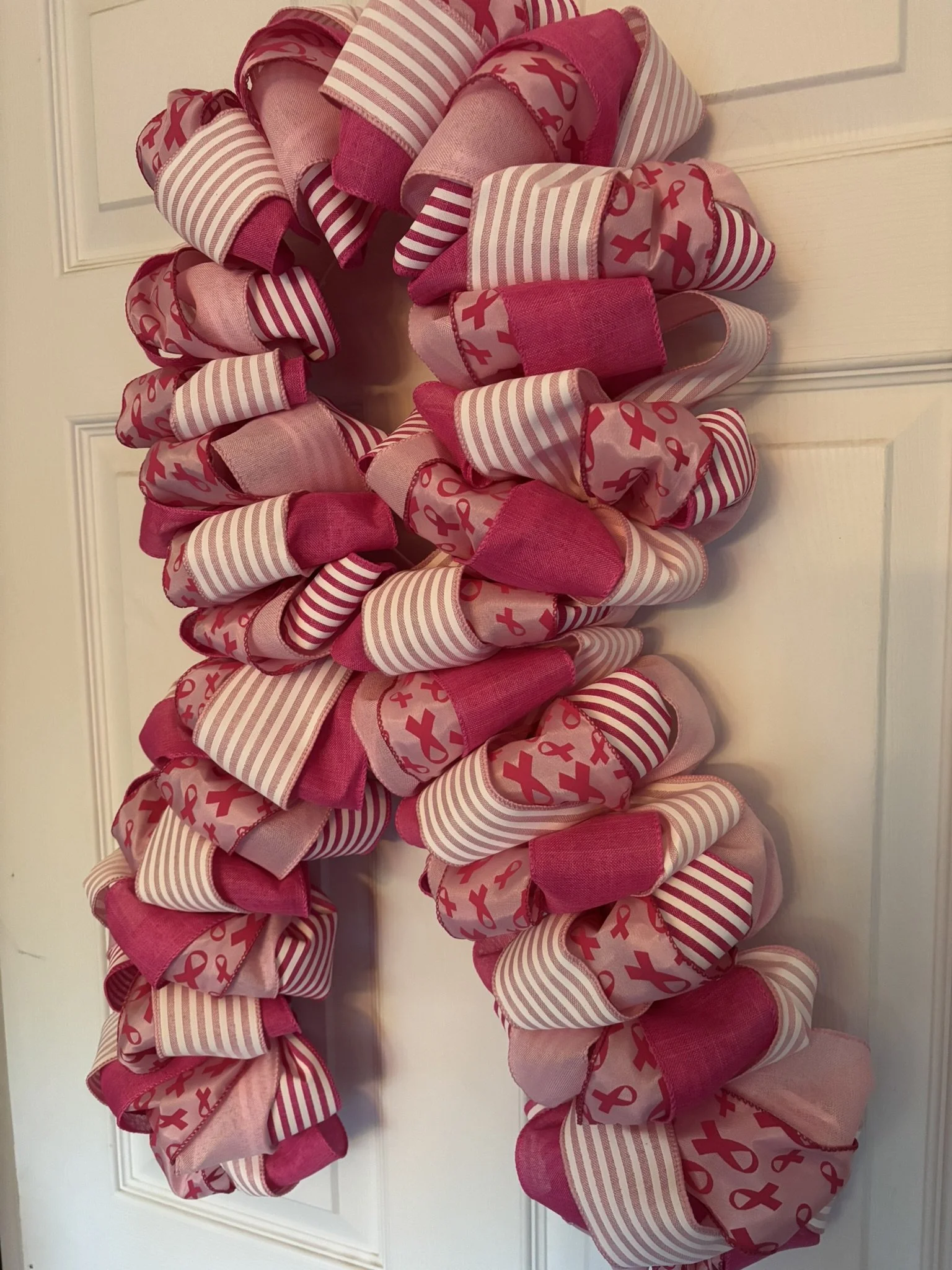 Breast Cancer Ribbon Shaped Wreath Right Side.JPEG