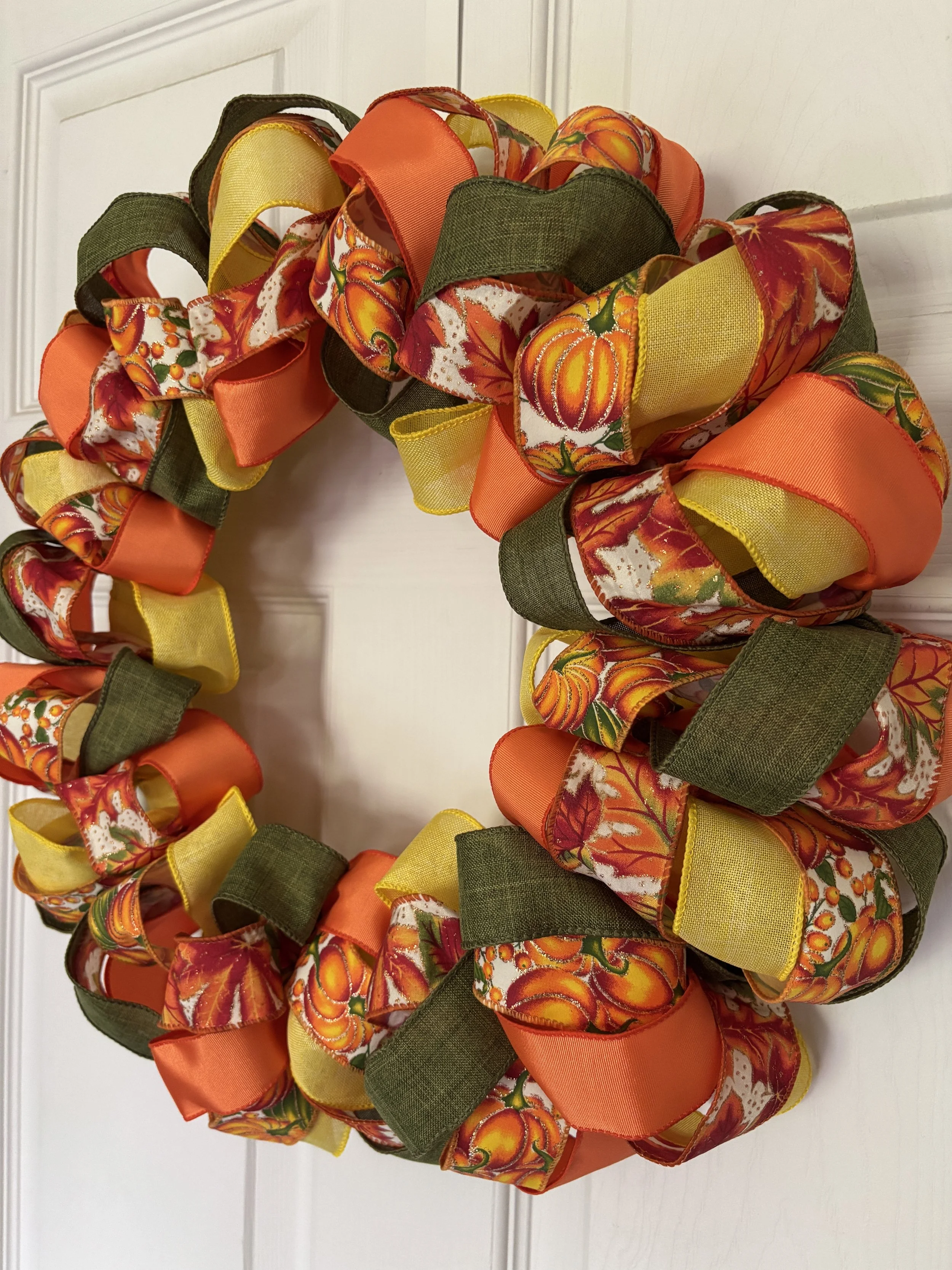18 Inch Orange, Green, and Yellow Fall Wreath Right Side.JPG