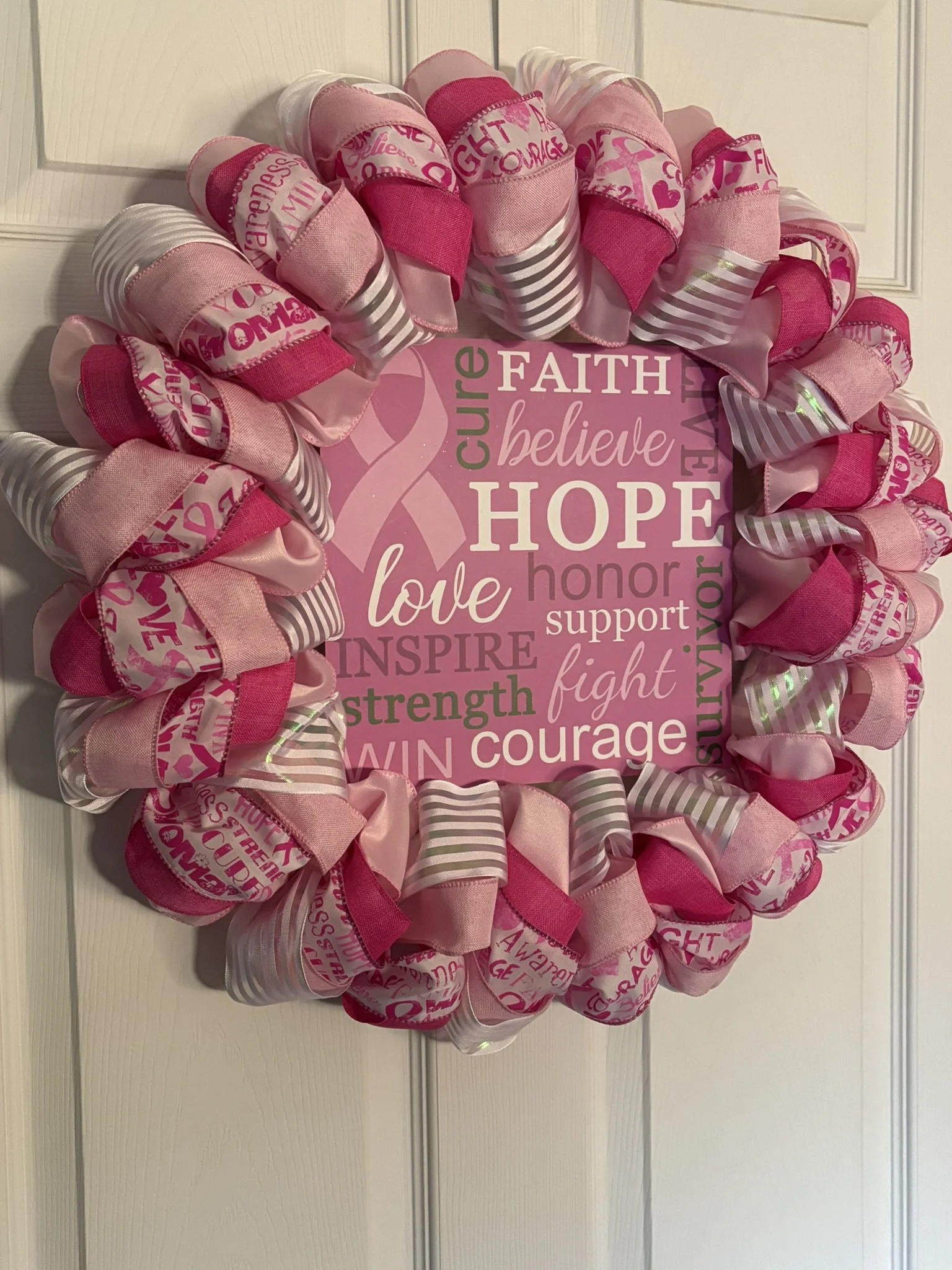 Breast Cancer Awareness Words Ribbon Wreath Left Side.JPEG