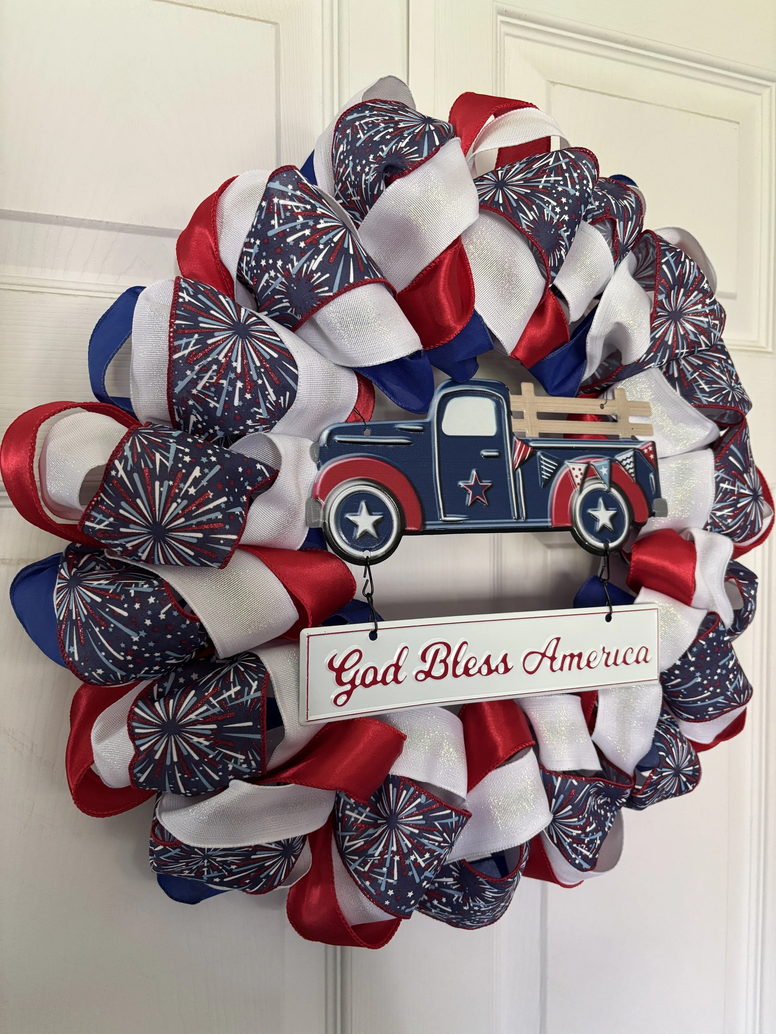 God Bless America Blue Truck and Fireworks Left Side.JPG