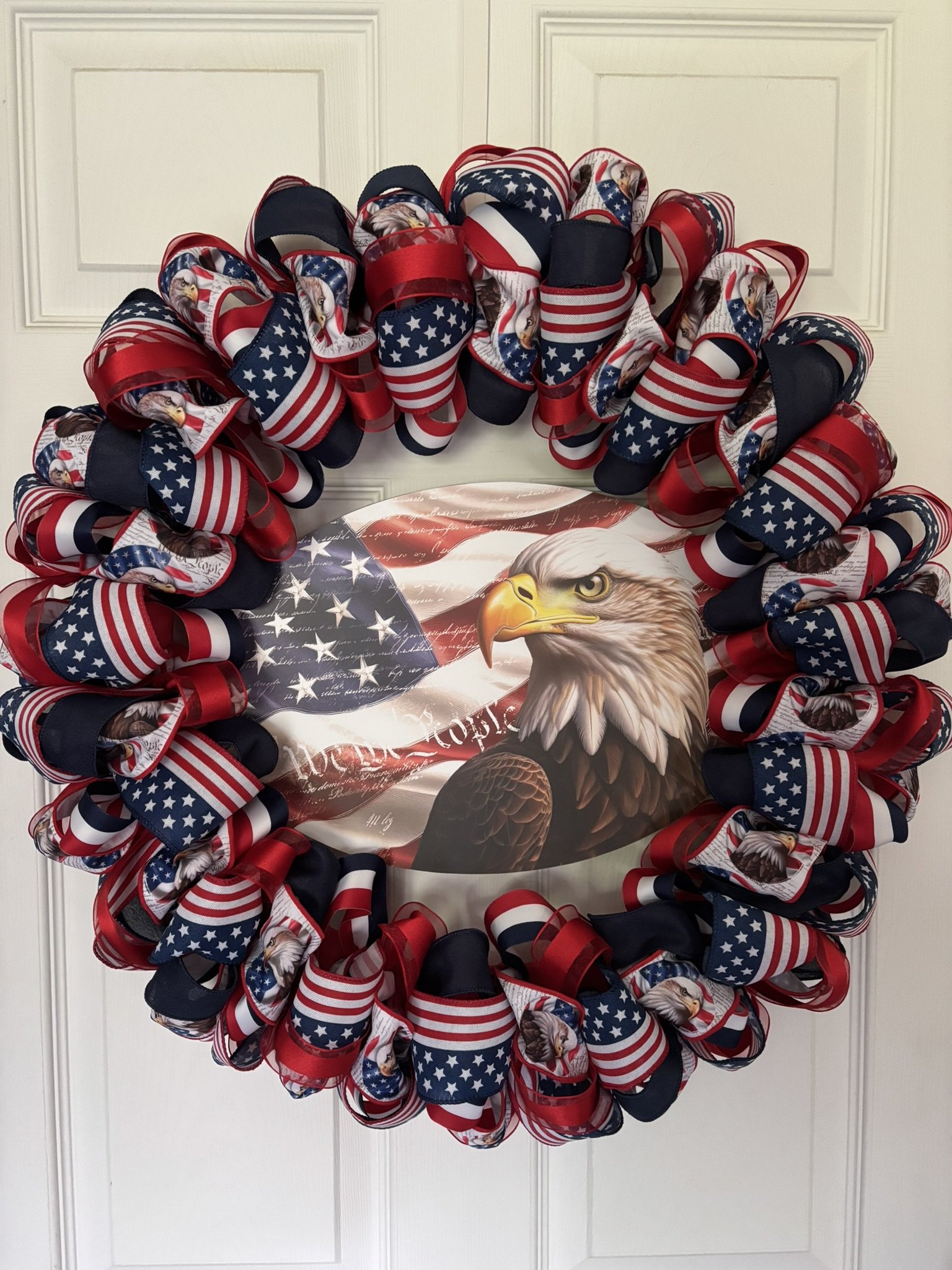 We the People Bald Eagle Patriotic 24 Inch Wreath Front.JPEG