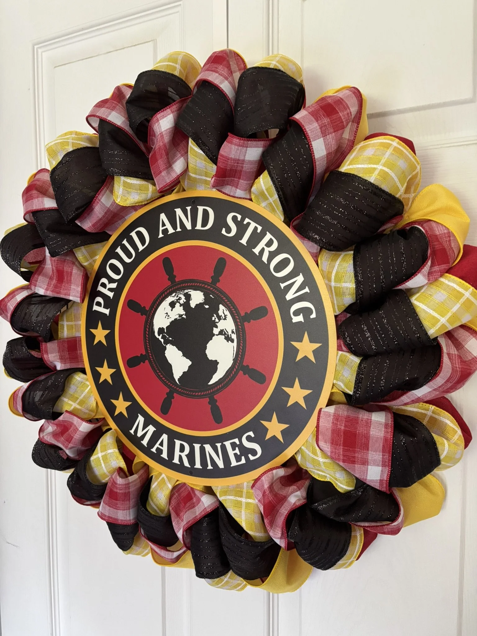 Proud and Strong US Marines Ribbon Wreath Right Side.JPEG