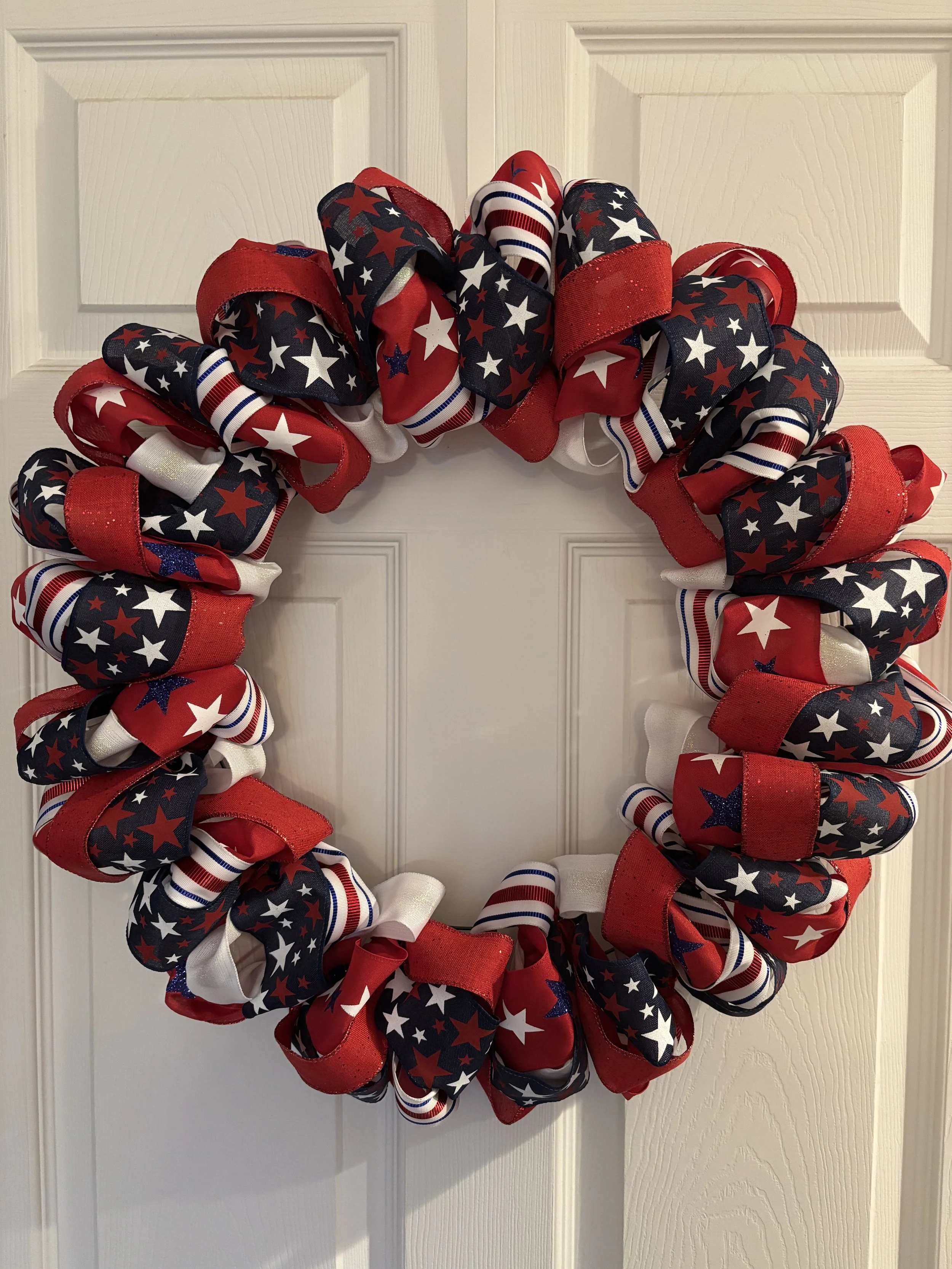 Sparkle Red White and Blue Ribbon Wreath.JPG
