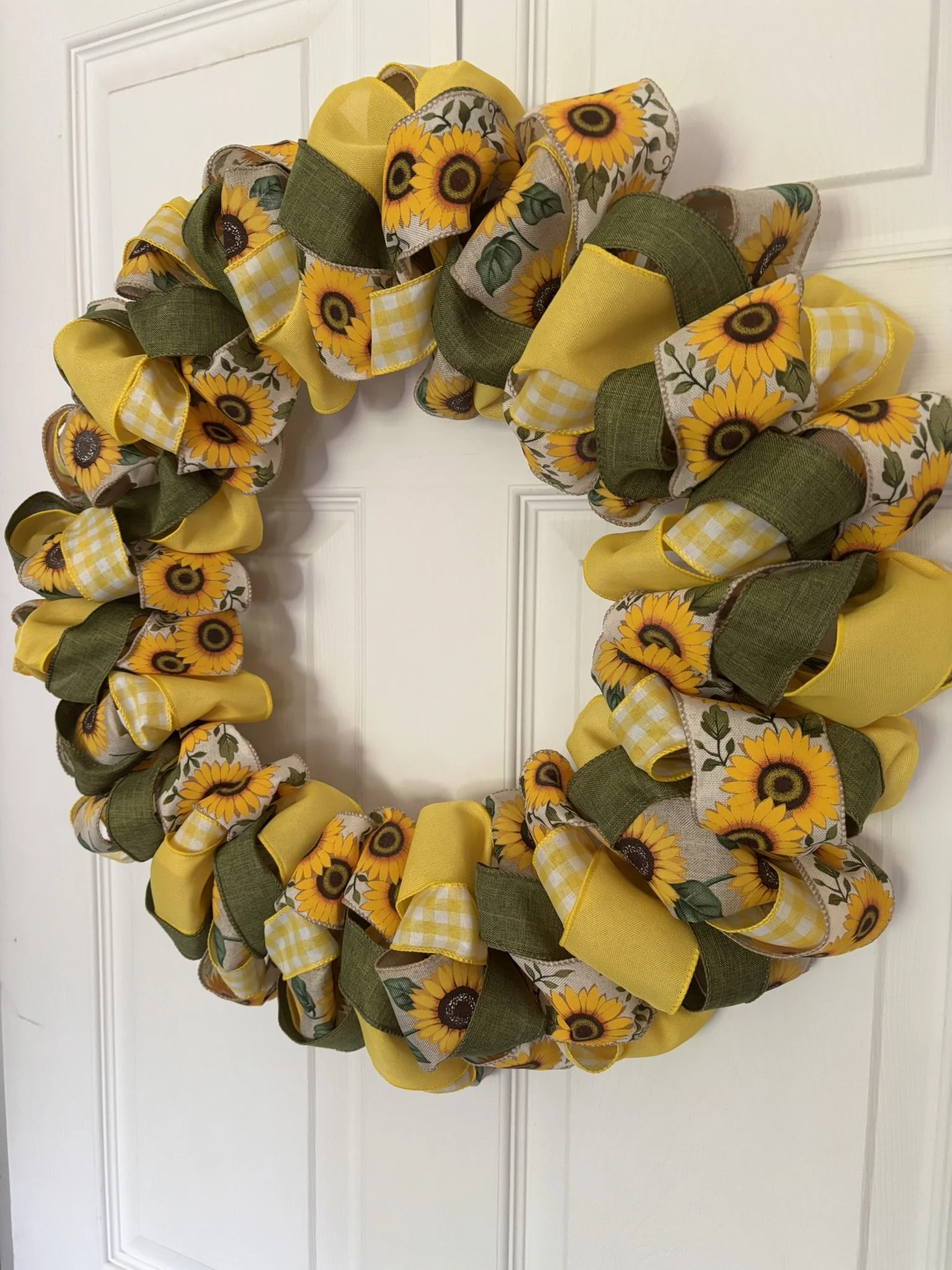 Sunflowers All Around Ribbon Wreath Right Side.JPEG