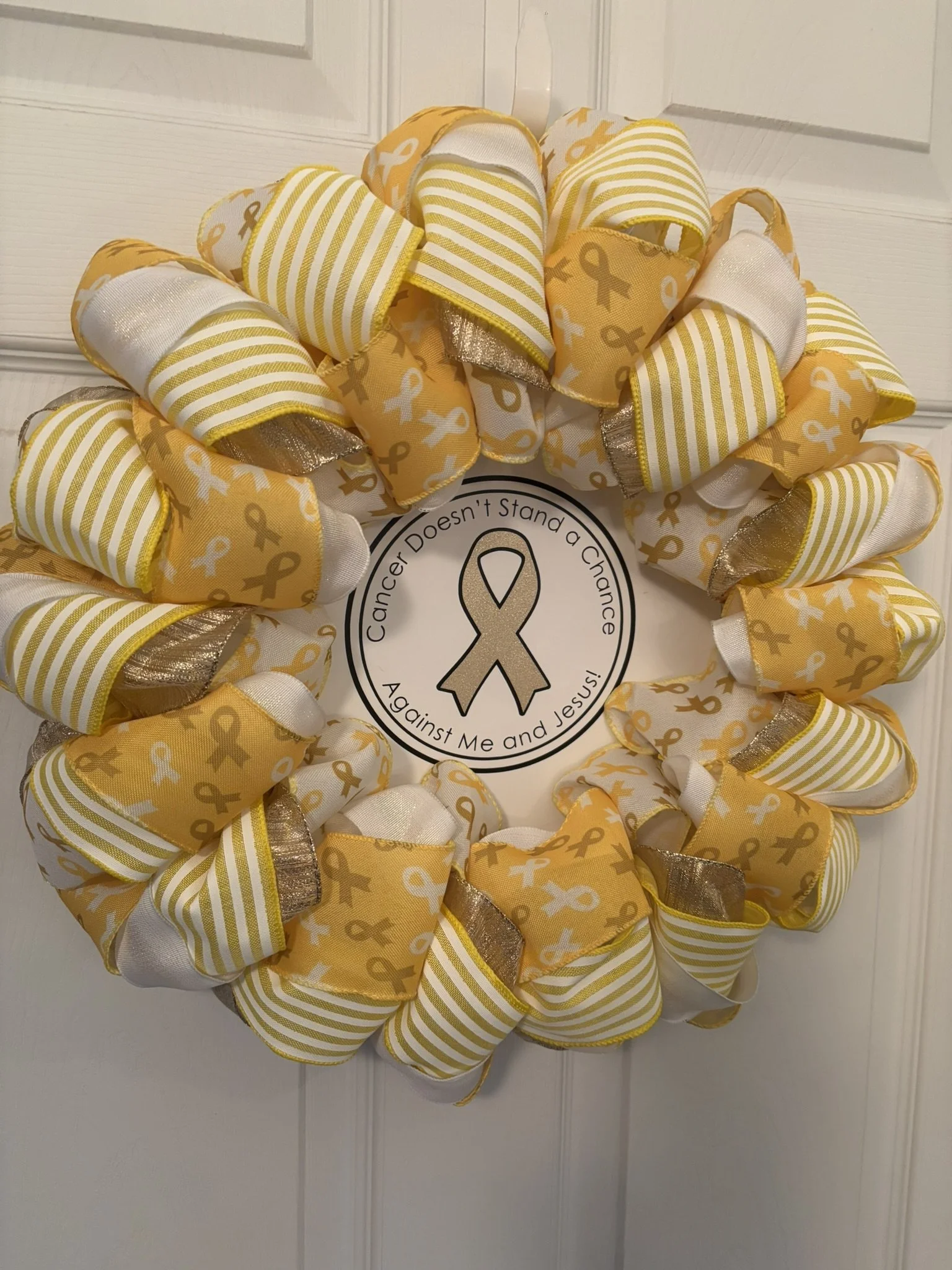 Inspirational Strength for Childhood Cancer Ribbon Wreath