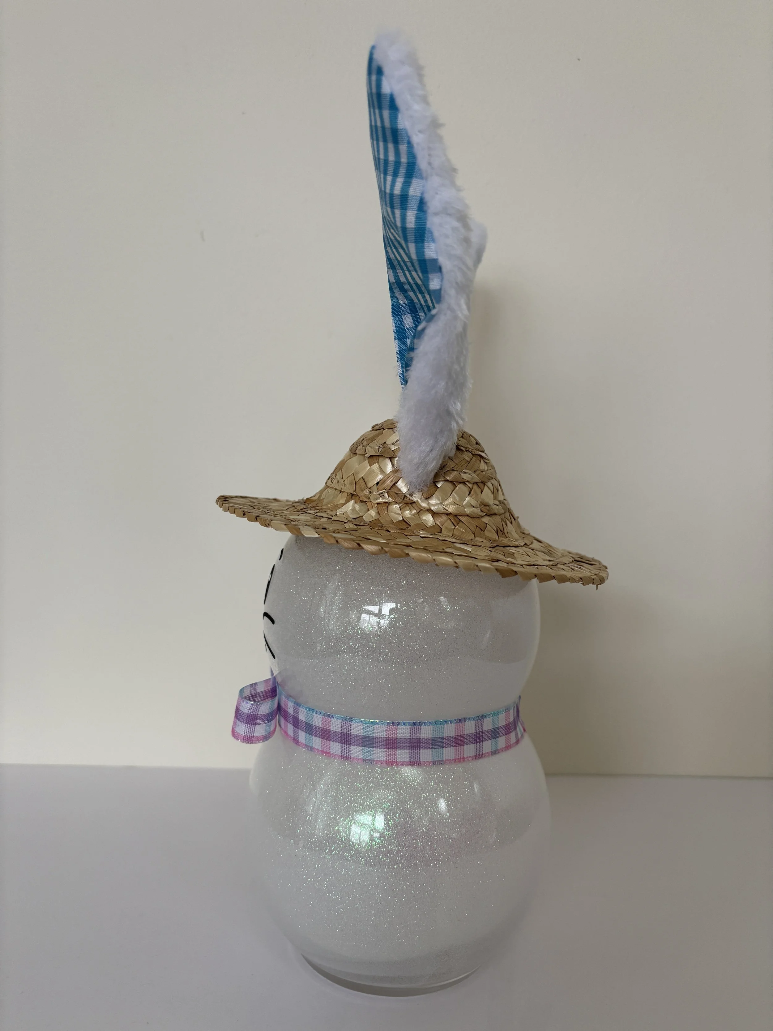 Easter Bunny Blue Gingham Ears Left Side.JPG