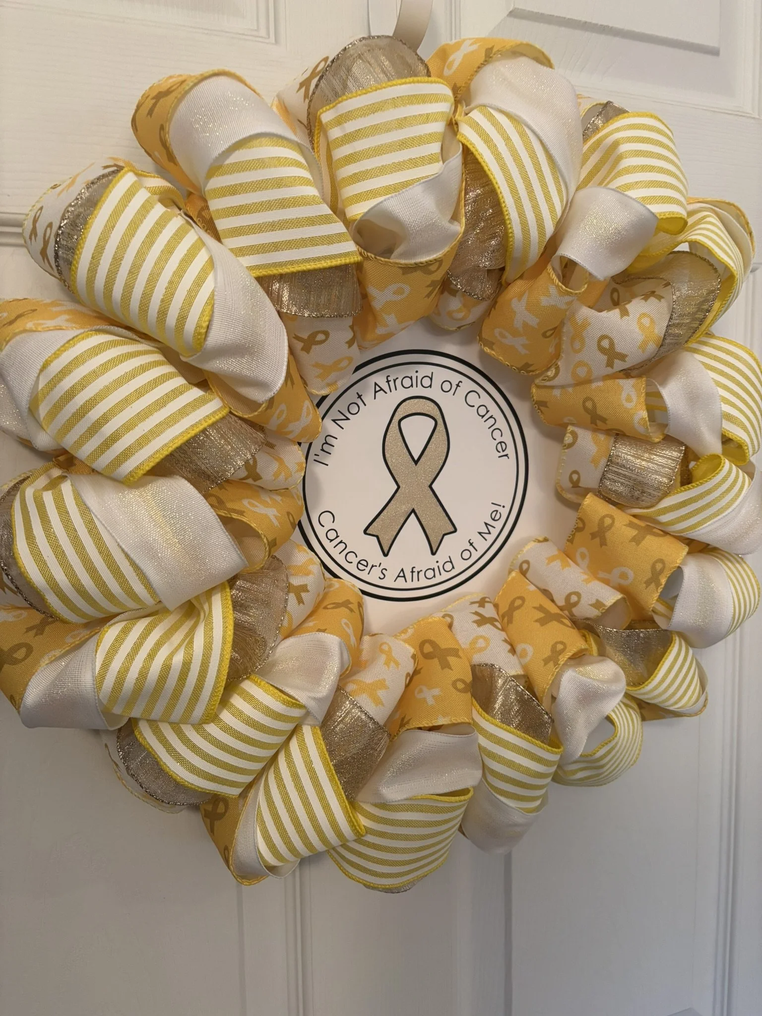 Cancer is Afraid of Me Ribbon Wreath Left Side.JPEG