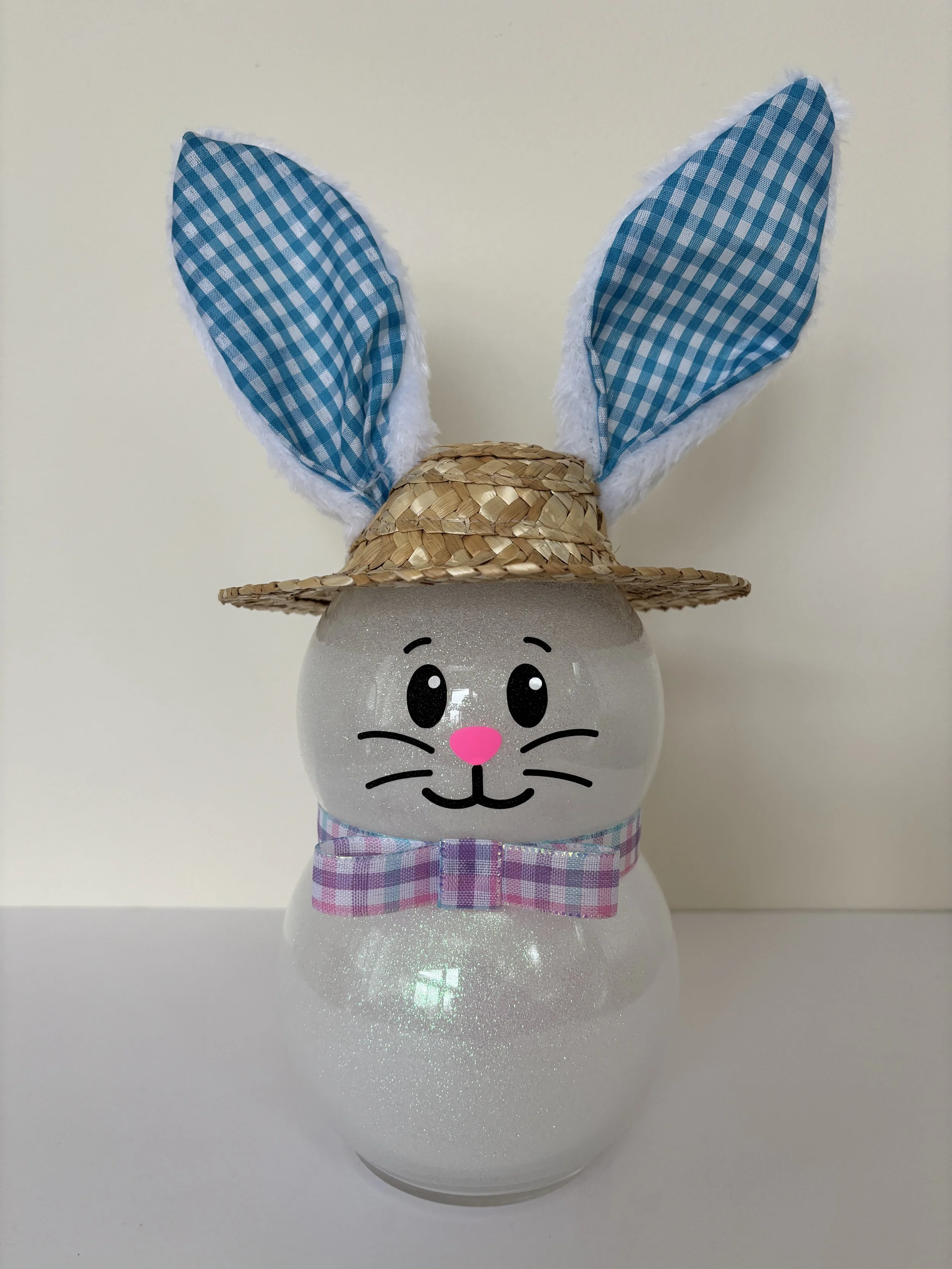 Easter Bunny Blue Gingham Ears Front.JPG