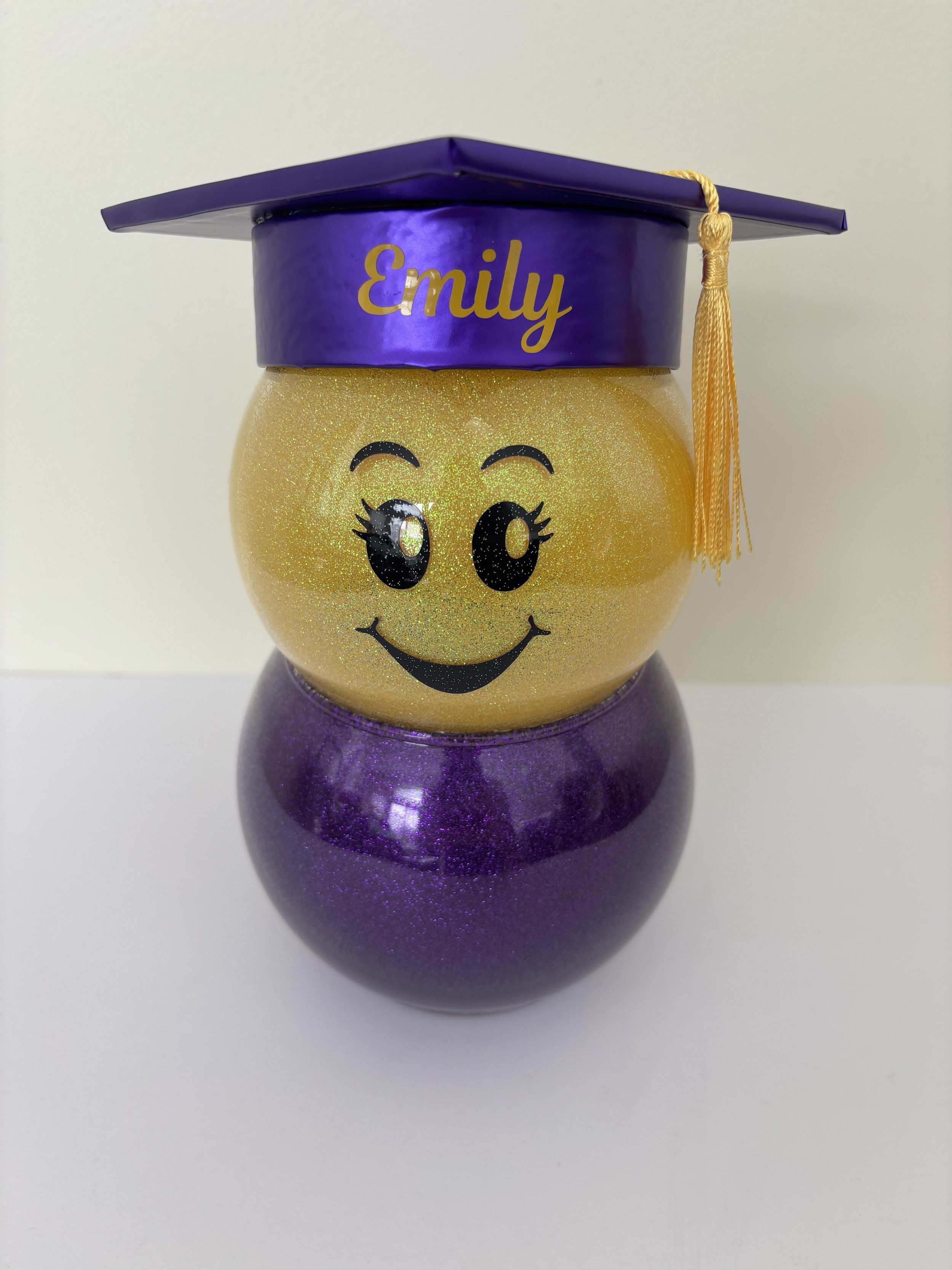 Custom Graduate Glitter Figurine (Purple Bottom & Cap)