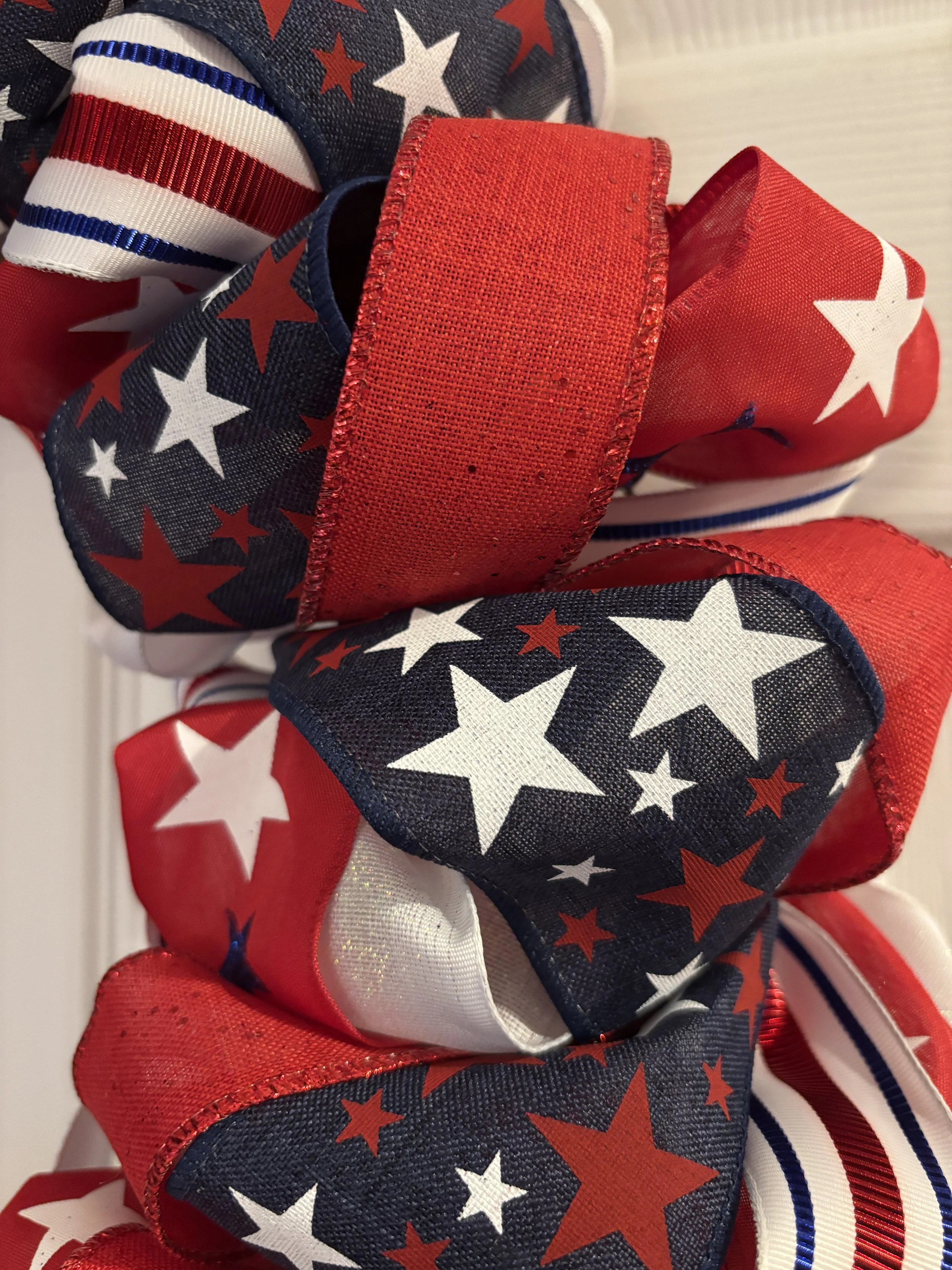 Sparkle Red White and Blue Ribbon Wreath Zoom.JPG