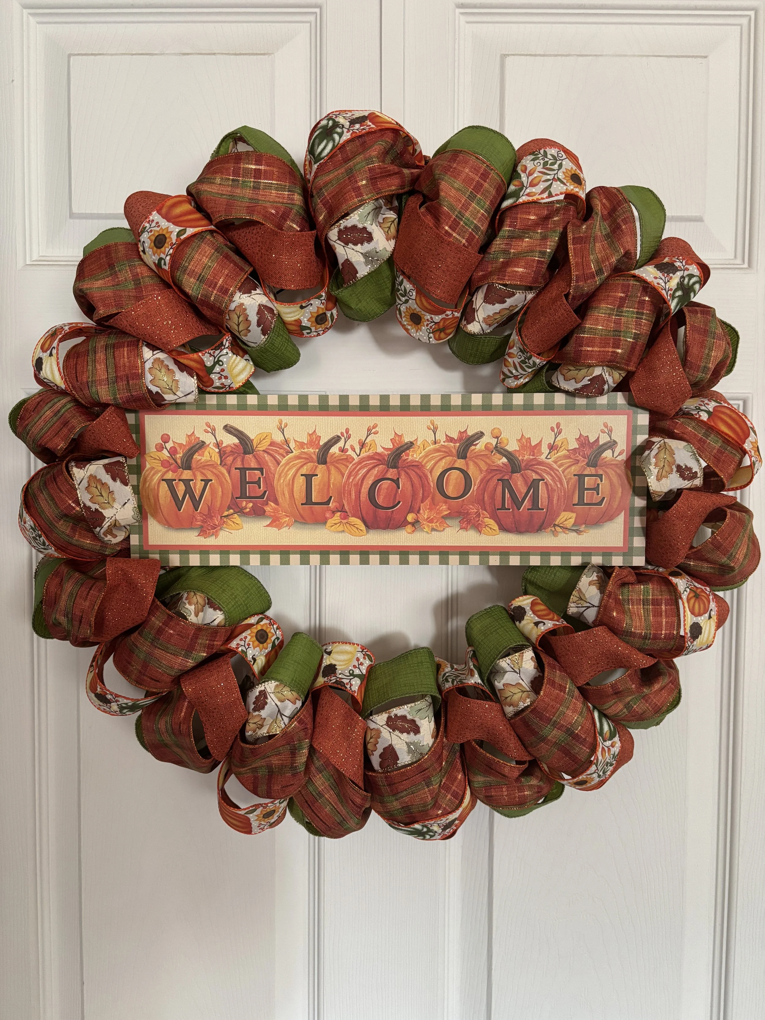 Welcome Fall 22 Inch Ribbon Wreath
