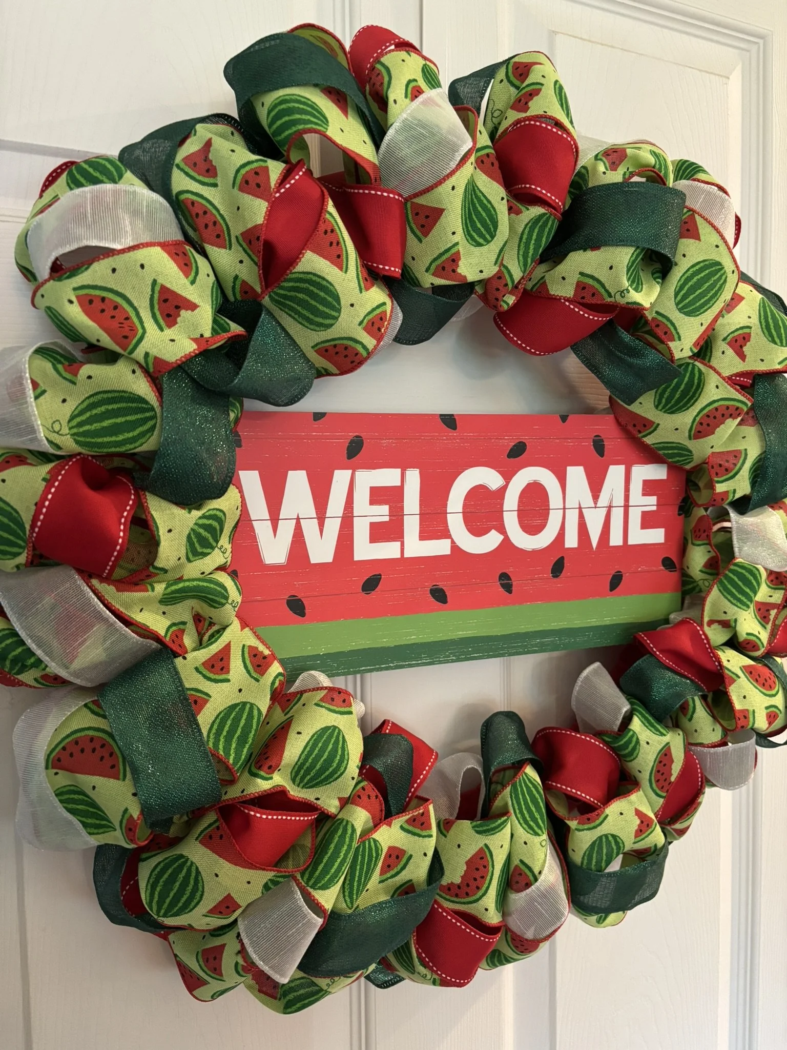 Watermelon Welcome Ribbon Wreath Left Side.JPEG