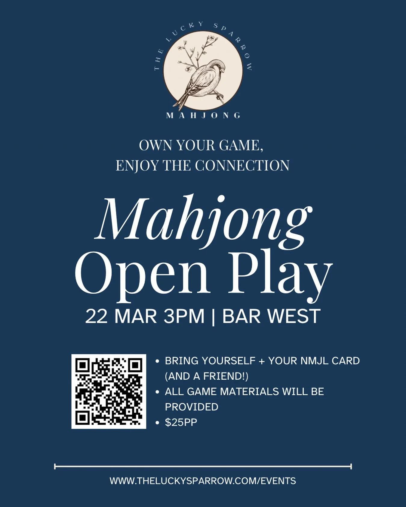 Sunday Mahj-Funday! 😎 The weather will be warm, the patio lively, and Mahjong ready to go! Register now to save your seat (link in bio)!
.
.
.
.
.
#mahjonggame #rvaevents #richmondmahjong #barwestmahj