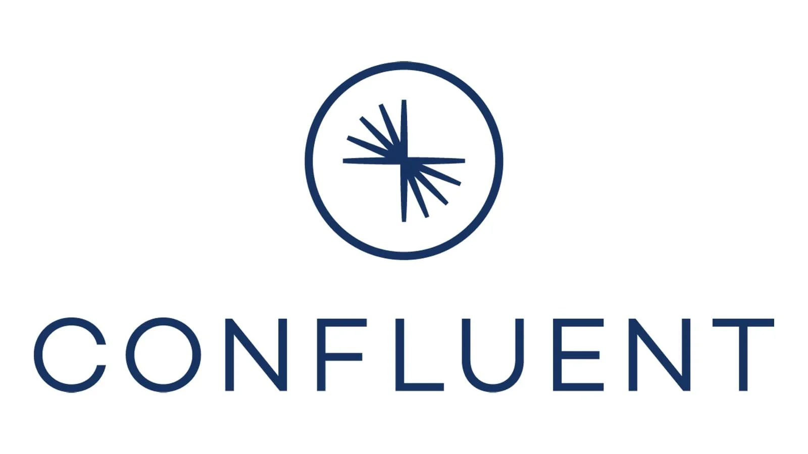 Confluent logo featuring a stylized circle with interconnected lines and the word 'CONFLUENT' underneath