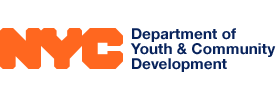 NYC Department of Youth & Community Development logo with orange 'NYC' and blue text