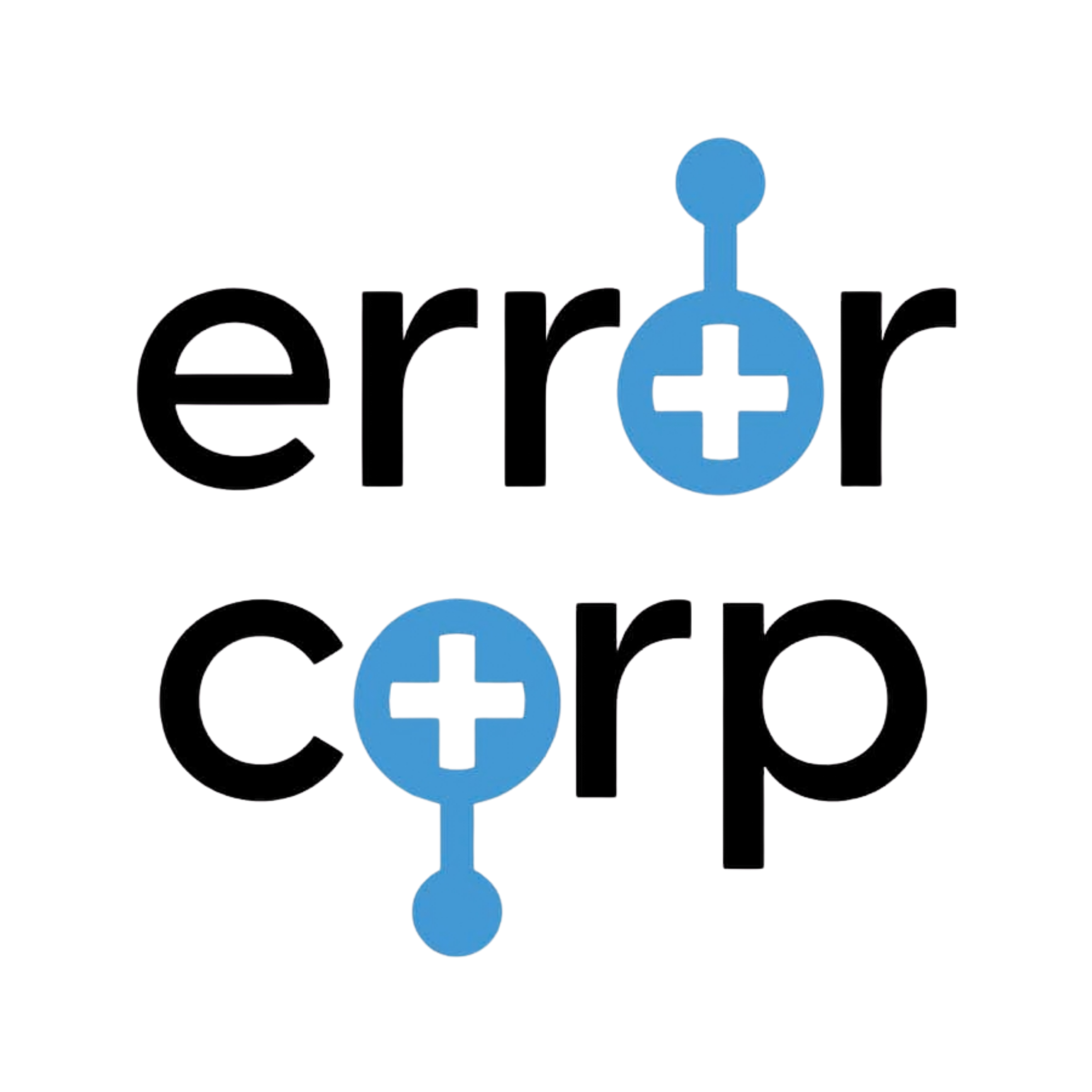 The logo of a medical or healthcare organization featuring the words 'error' and 'cure' written with medical symbols. The word 'error' is with a blue medical symbol replacing the letter 'O' in 'error', and the word 'cure' is with a similar symbol replacing the letter 'U' in 'cure'.